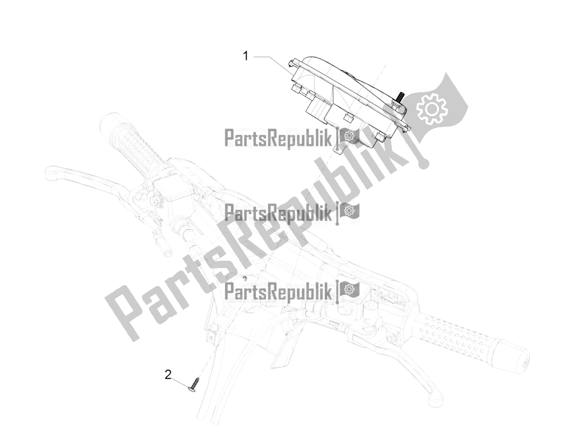 Todas las partes para Combinación De Medidor - Cruscotto de Vespa GTS 300 Super IE ABS USA 2017