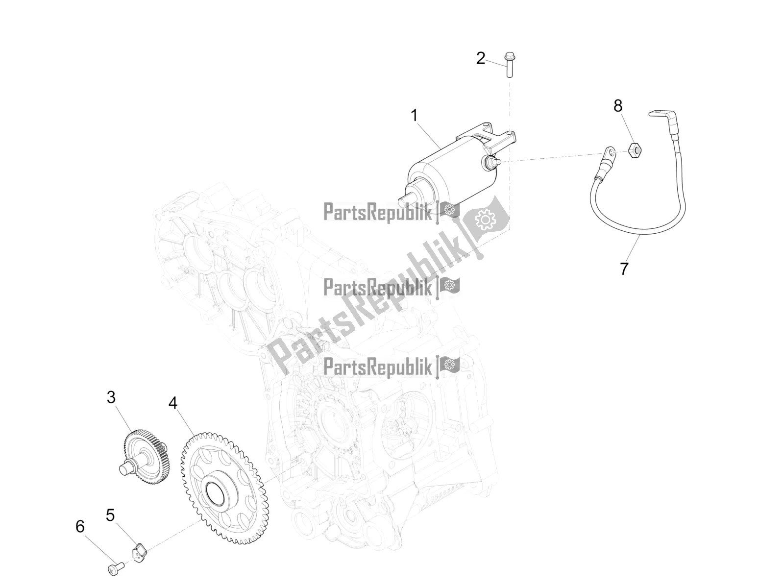 Toutes les pièces pour le Stater - Démarreur électrique du Vespa GTS 300 Super IE ABS USA 2017