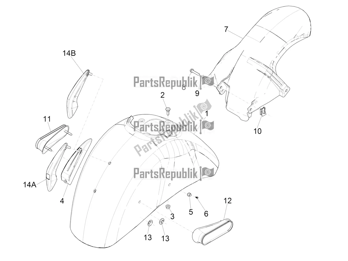 Toutes les pièces pour le Logement De Roue - Garde-boue du Vespa GTS 300 Super IE ABS USA 2017