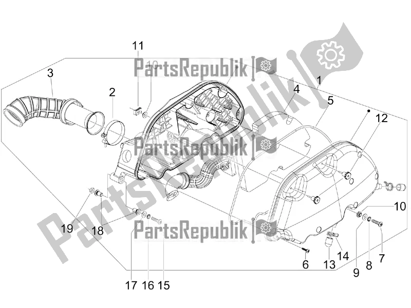 Toutes les pièces pour le Filtre à Air du Vespa GTS 300 Super IE ABS USA 2018