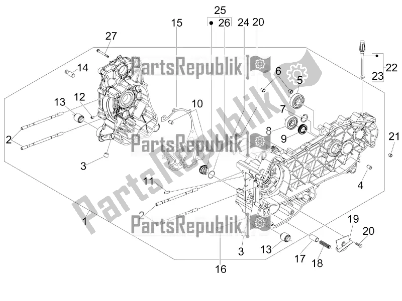 Toutes les pièces pour le Carter du Vespa GTS 300 Super IE ABS USA 2018