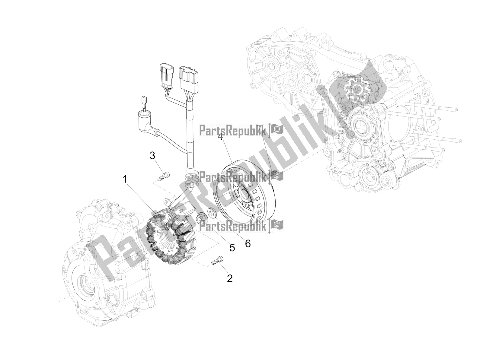 Toutes les pièces pour le Volant Magnéto du Vespa GTS 300 Super IE ABS USA 2018