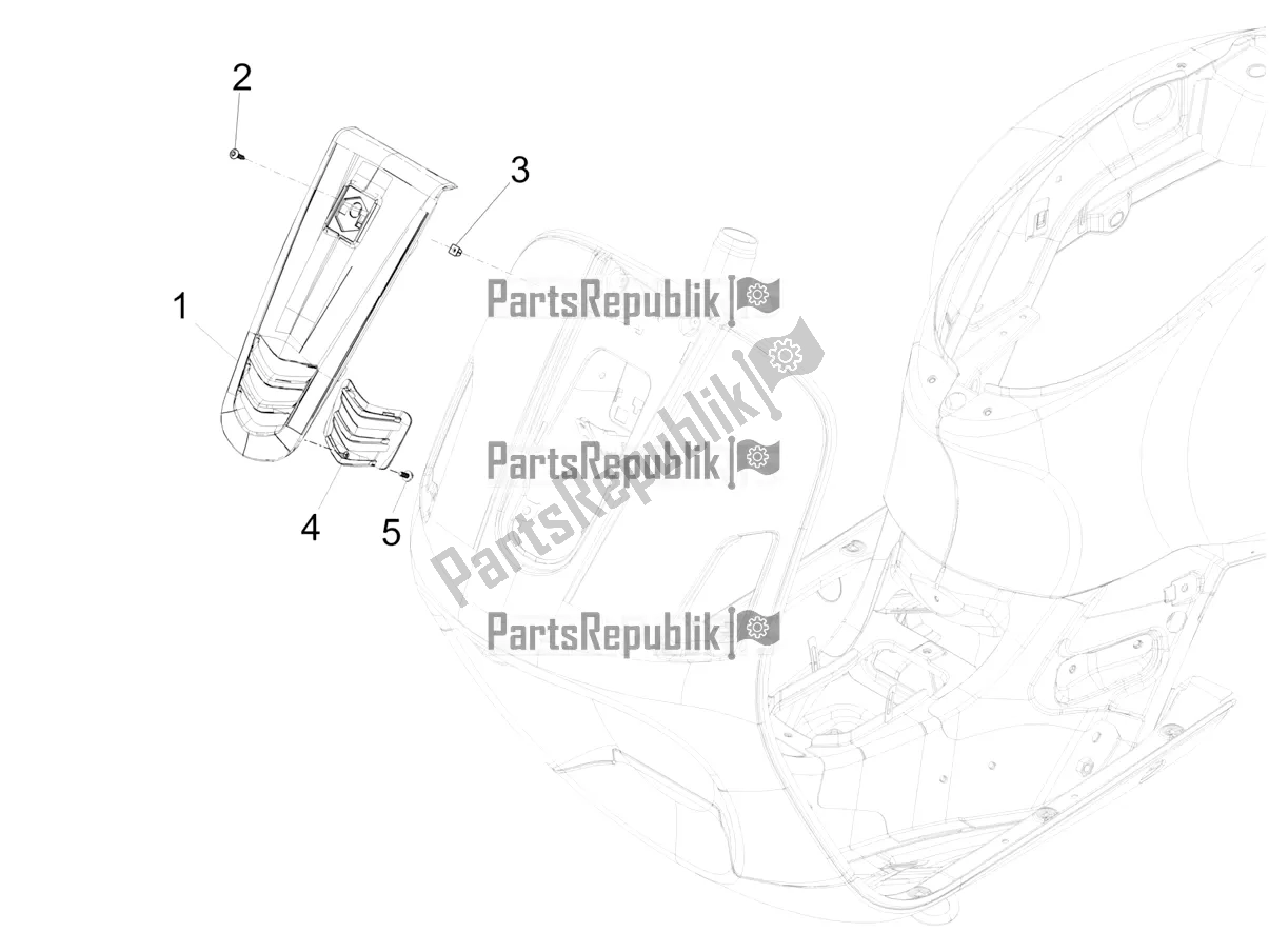 Todas las partes para Escudo Delantero de Vespa GTS 300 Super IE ABS USA 2018