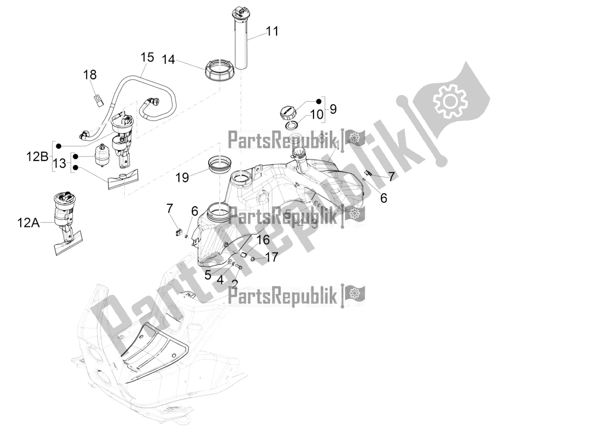 Toutes les pièces pour le Réservoir D'essence du Vespa GTS 300 Super IE ABS USA 2018