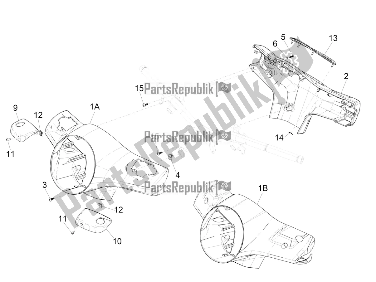 Toutes les pièces pour le Couvertures De Guidon du Vespa GTS 300 Super IE ABS USA 2018