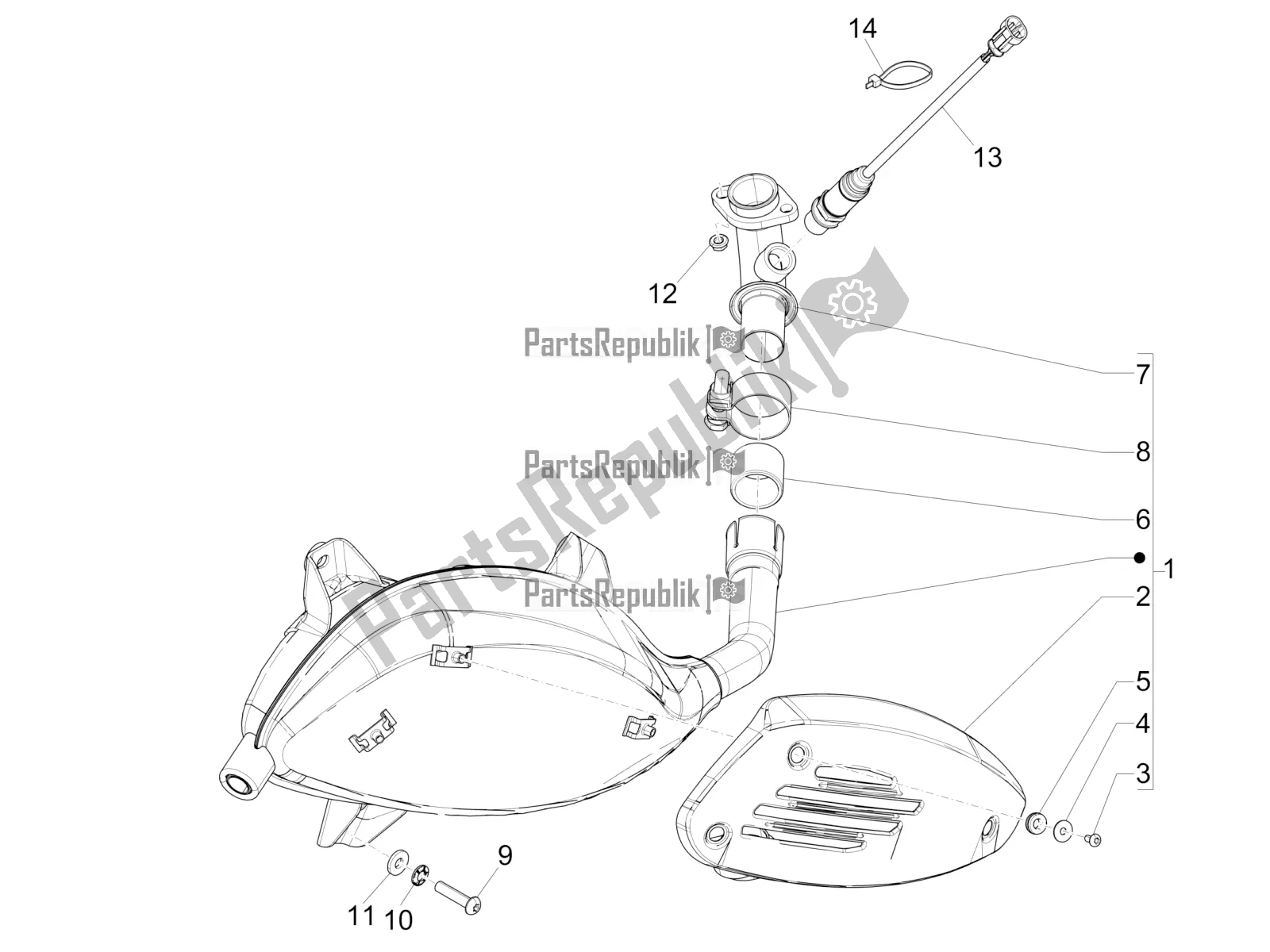 Toutes les pièces pour le Silencieux du Vespa GTS 300 Super IE ABS USA 2018