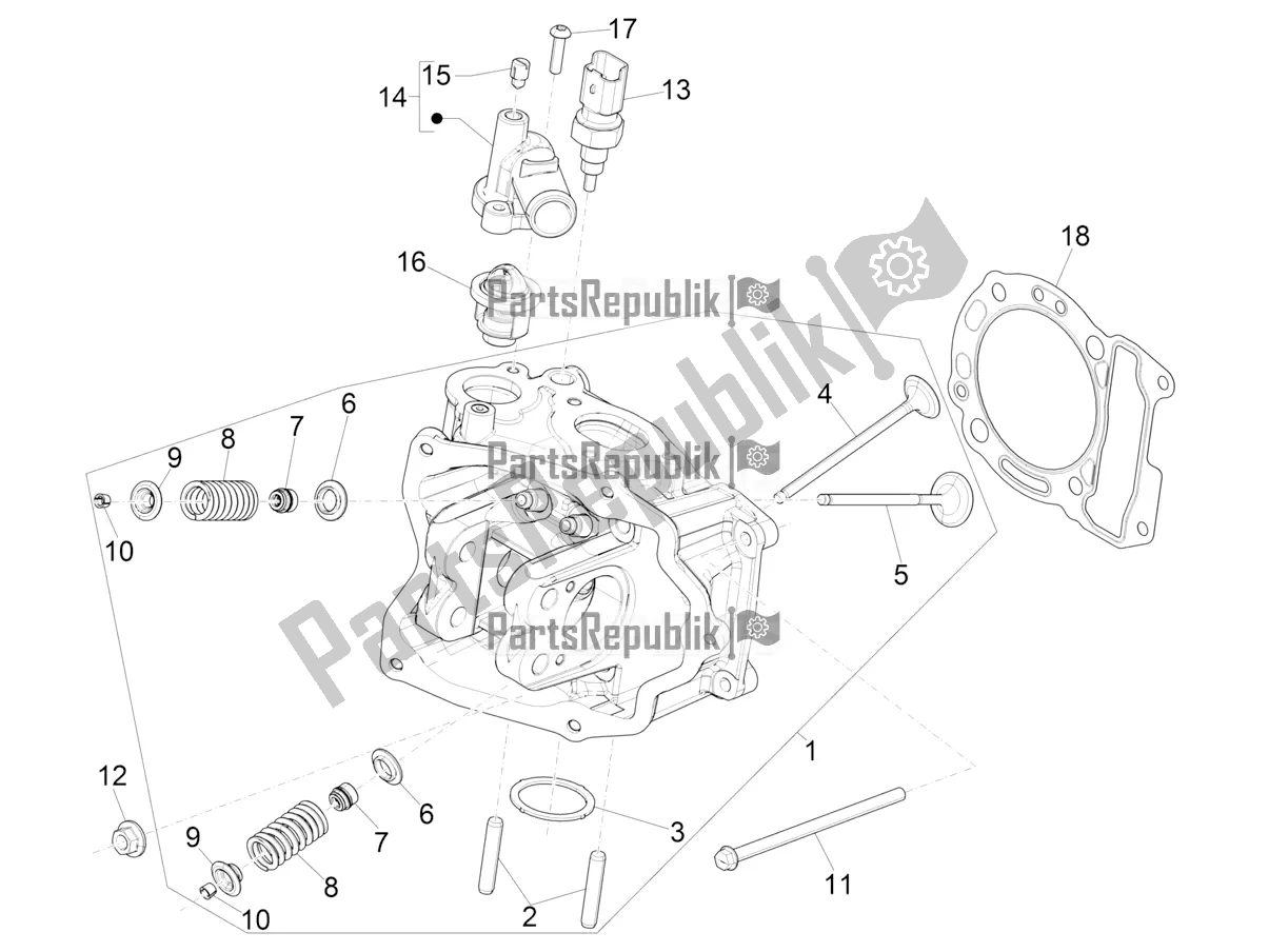 Todas as partes de Cylinder Head Unit - Valve do Vespa GTS 300 Super Sport USA 2021