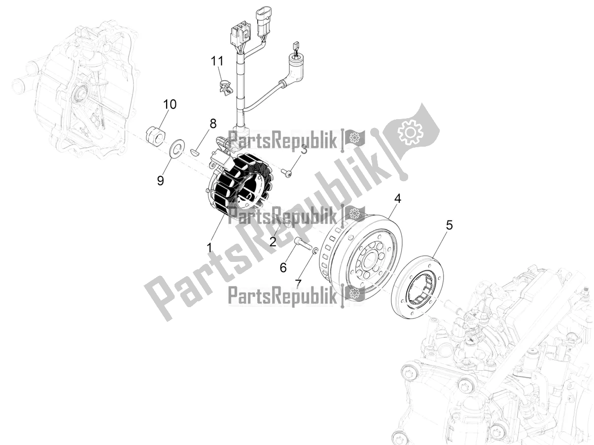 Toutes les pièces pour le Volant Magnéto du Vespa GTS 300 Super Sport USA 2021