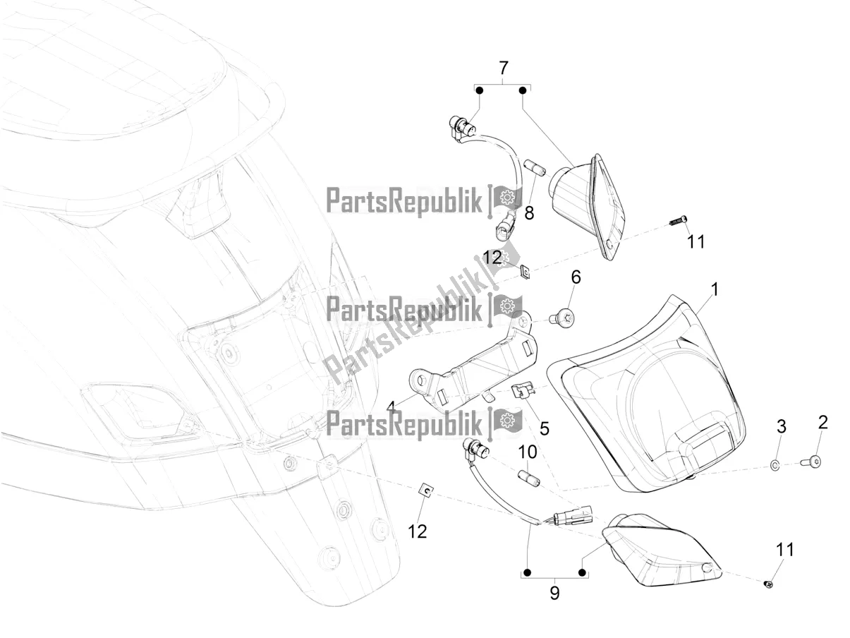 Toutes les pièces pour le Phares Arrière - Clignotants du Vespa GTS 300 Super Sport USA 2021