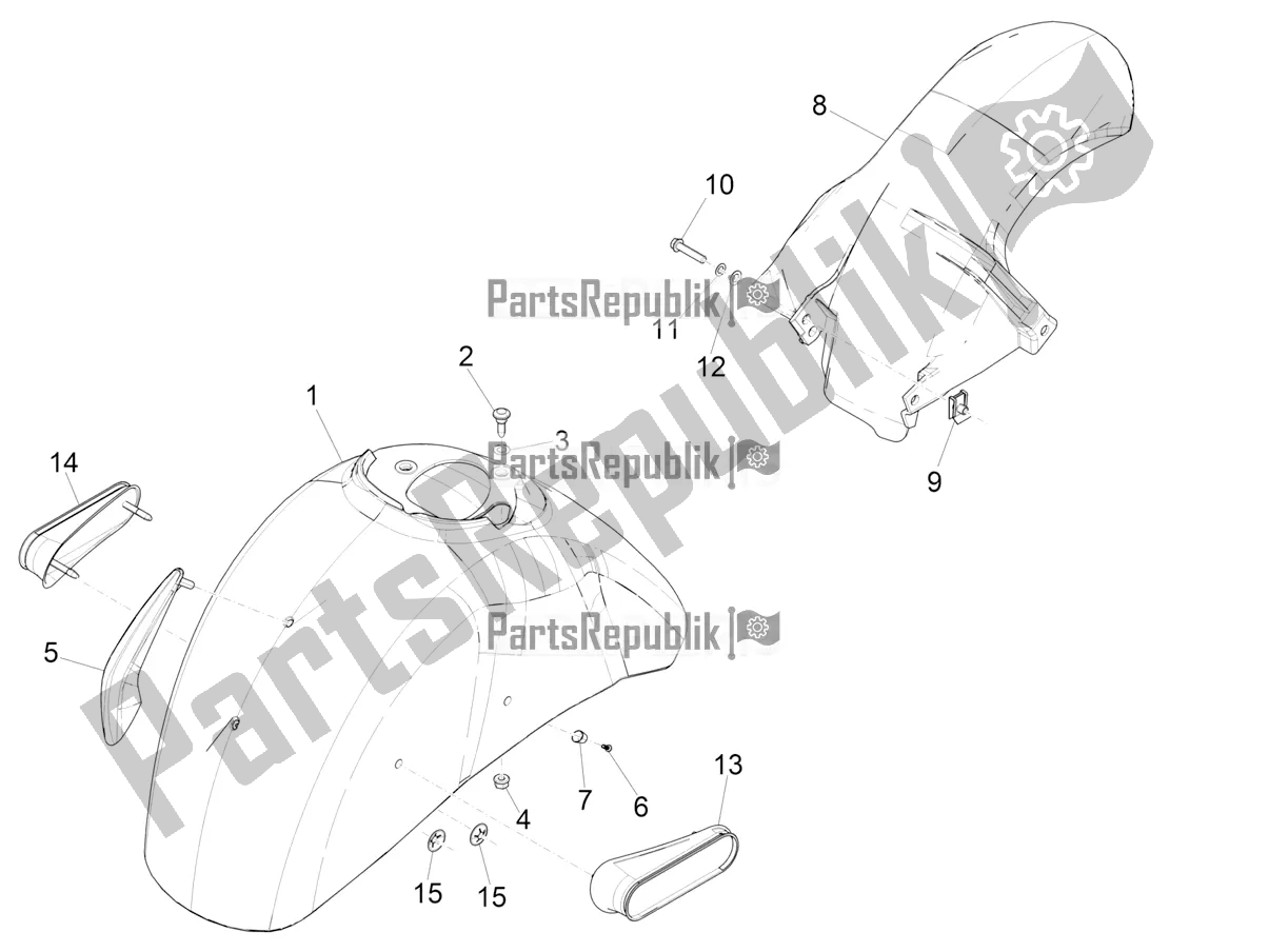 Toutes les pièces pour le Logement De Roue - Garde-boue du Vespa GTS 300 Super Sport USA 2021