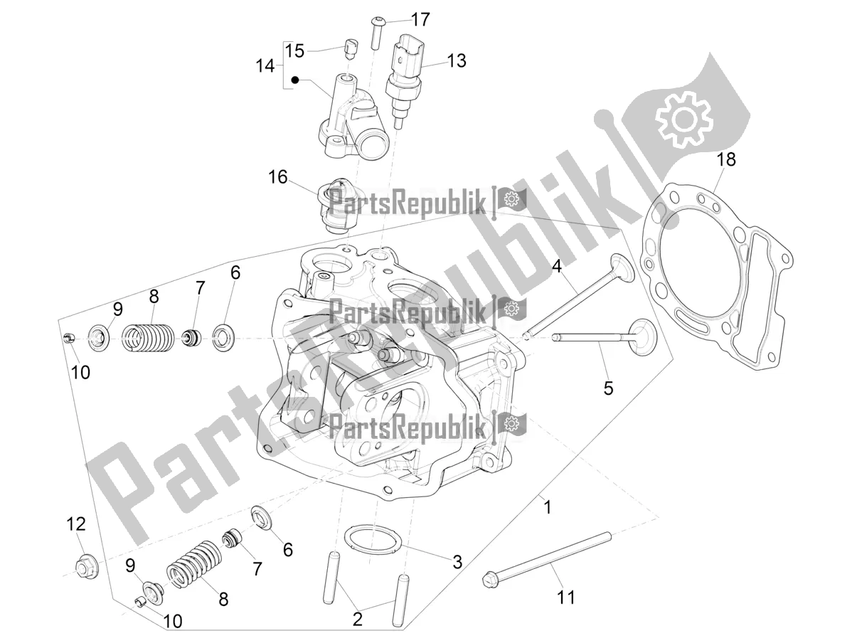 All parts for the Cylinder Head Unit - Valve of the Vespa GTS 300 Super Sport USA 2022