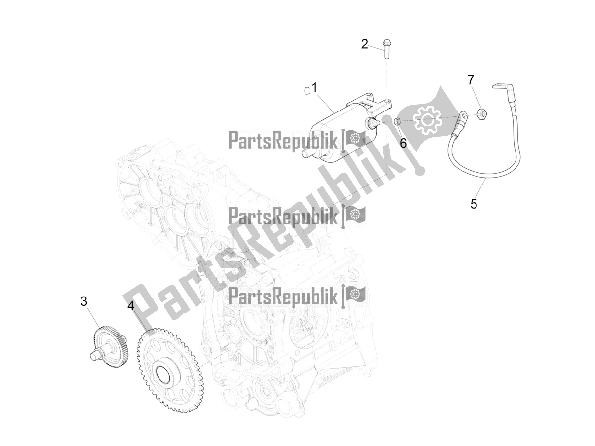 All parts for the Stater - Electric Starter of the Vespa GTS 300 Super Sport USA 2022