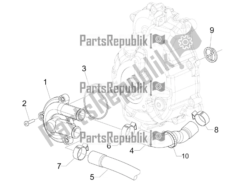 Toutes les pièces pour le Pompe De Refroidissement du Vespa GTS 300 Super-Tech IE ABS Apac 2017