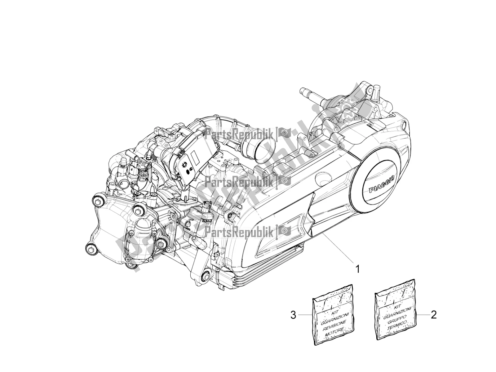 Toutes les pièces pour le Moteur, Assemblage du Vespa GTS 300 Super-Tech IE ABS Apac 2017