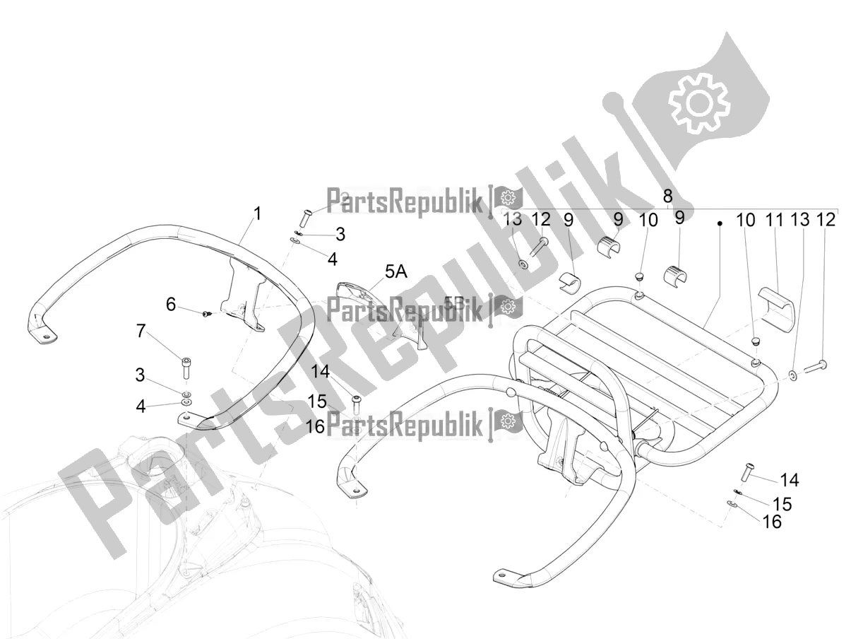 Todas las partes para Portaequipajes Trasero de Vespa GTS 300 Super-Tech IE ABS Apac 2017