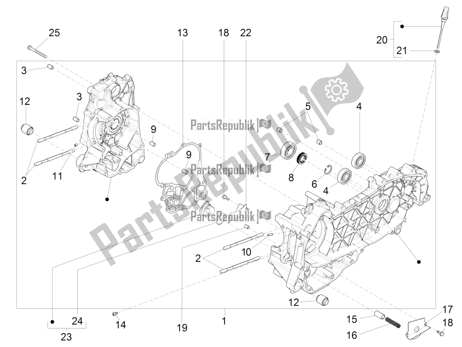 Toutes les pièces pour le Carter du Vespa GTS 300 Super-Tech IE ABS Apac 2018