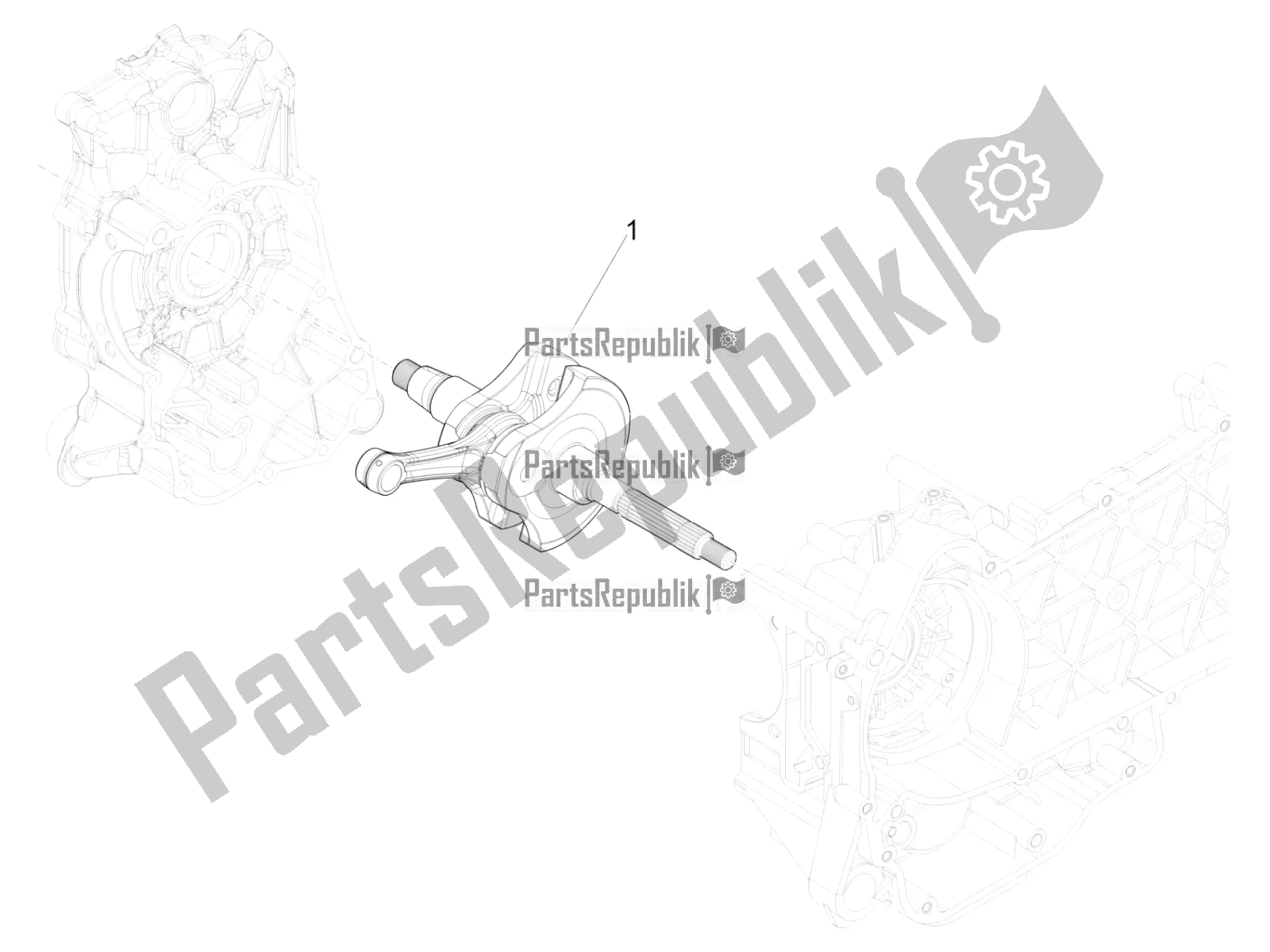 All parts for the Crankshaft of the Vespa GTS 300 Super-Tech IE ABS Apac 2018