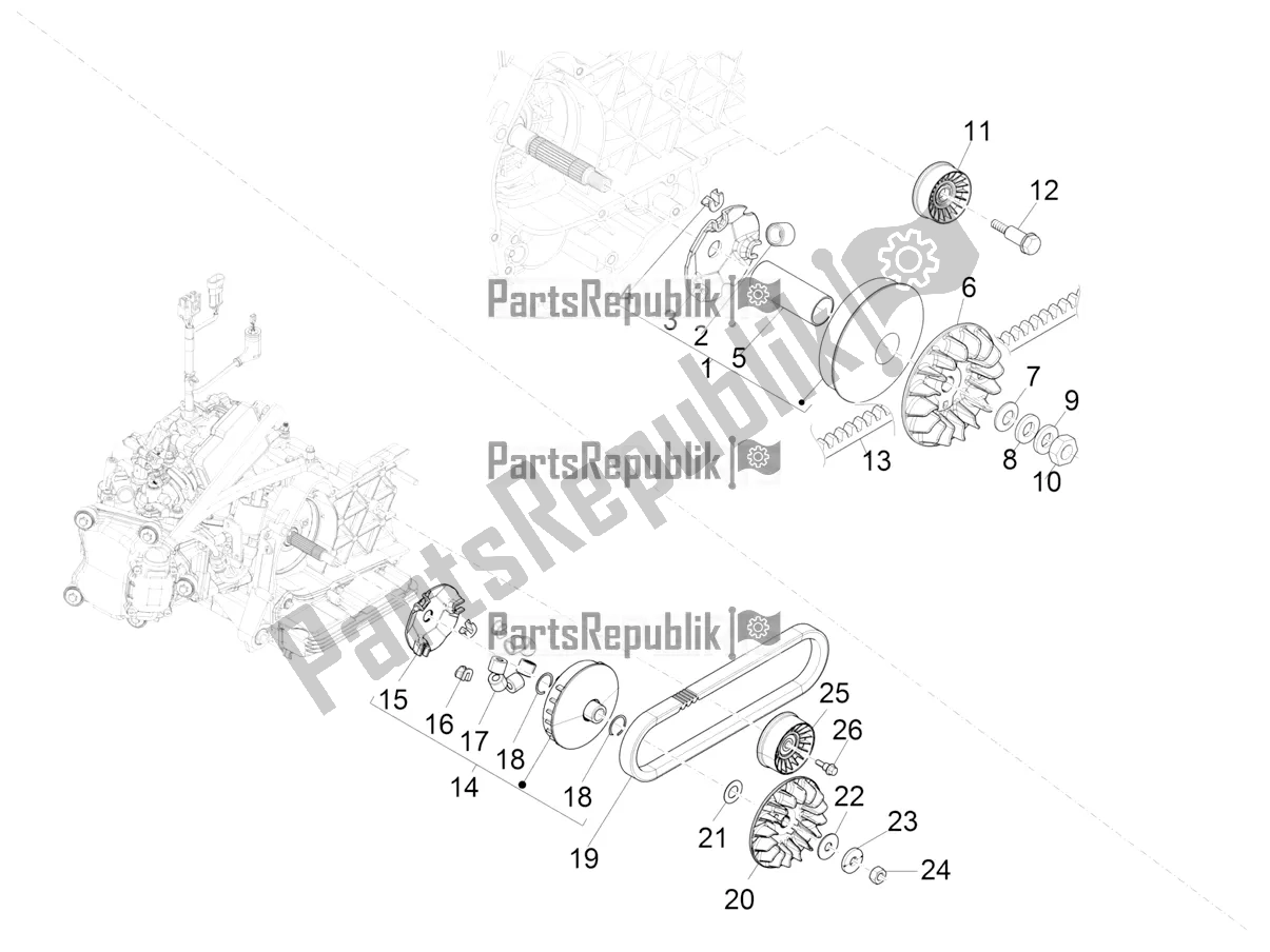 Toutes les pièces pour le Poulie Motrice du Vespa GTS 300 Super-Tech IE ABS Apac 2018