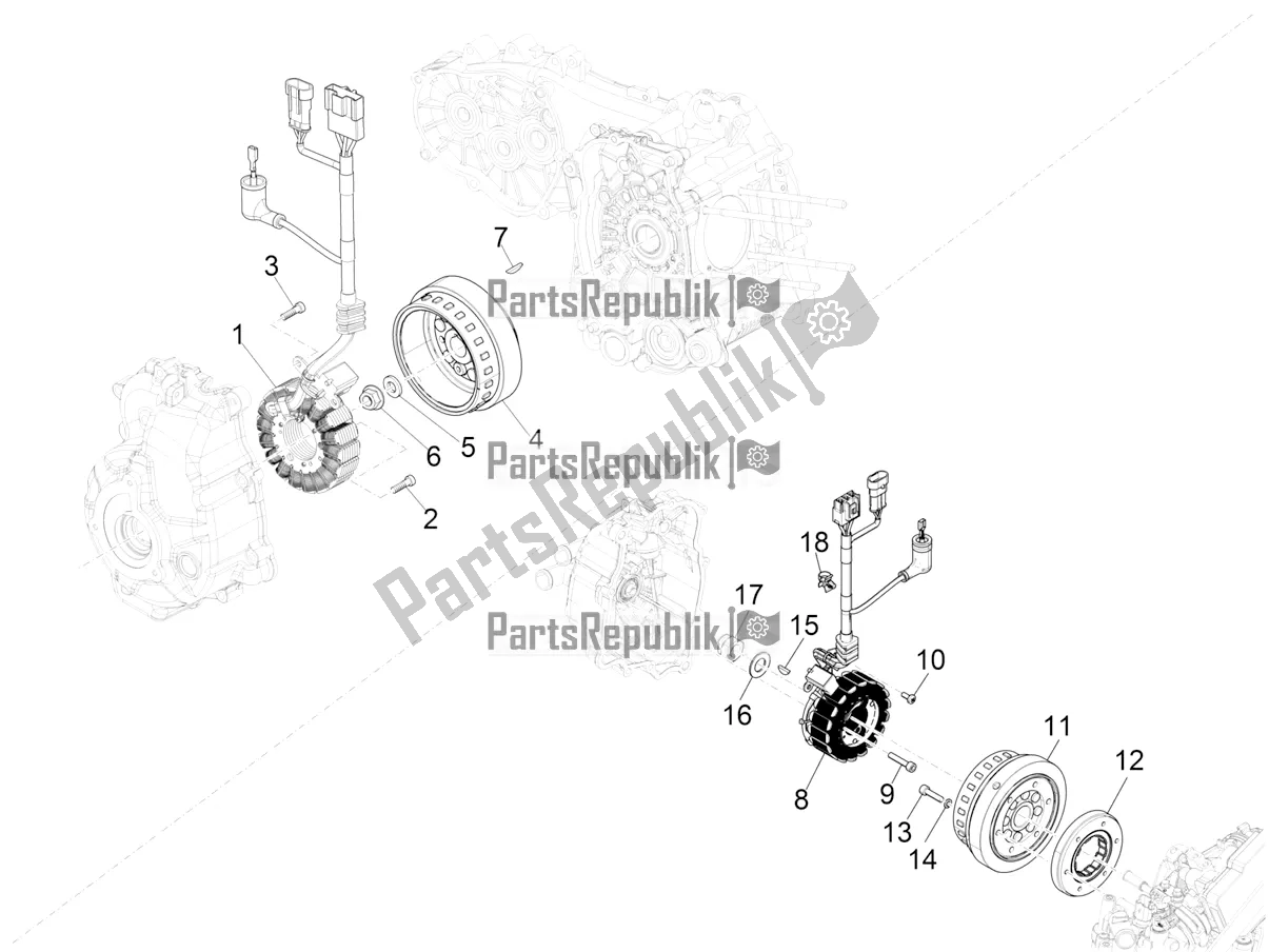 Todas las partes para Volante Magneto de Vespa GTS 300 Super-Tech IE ABS Apac 2018
