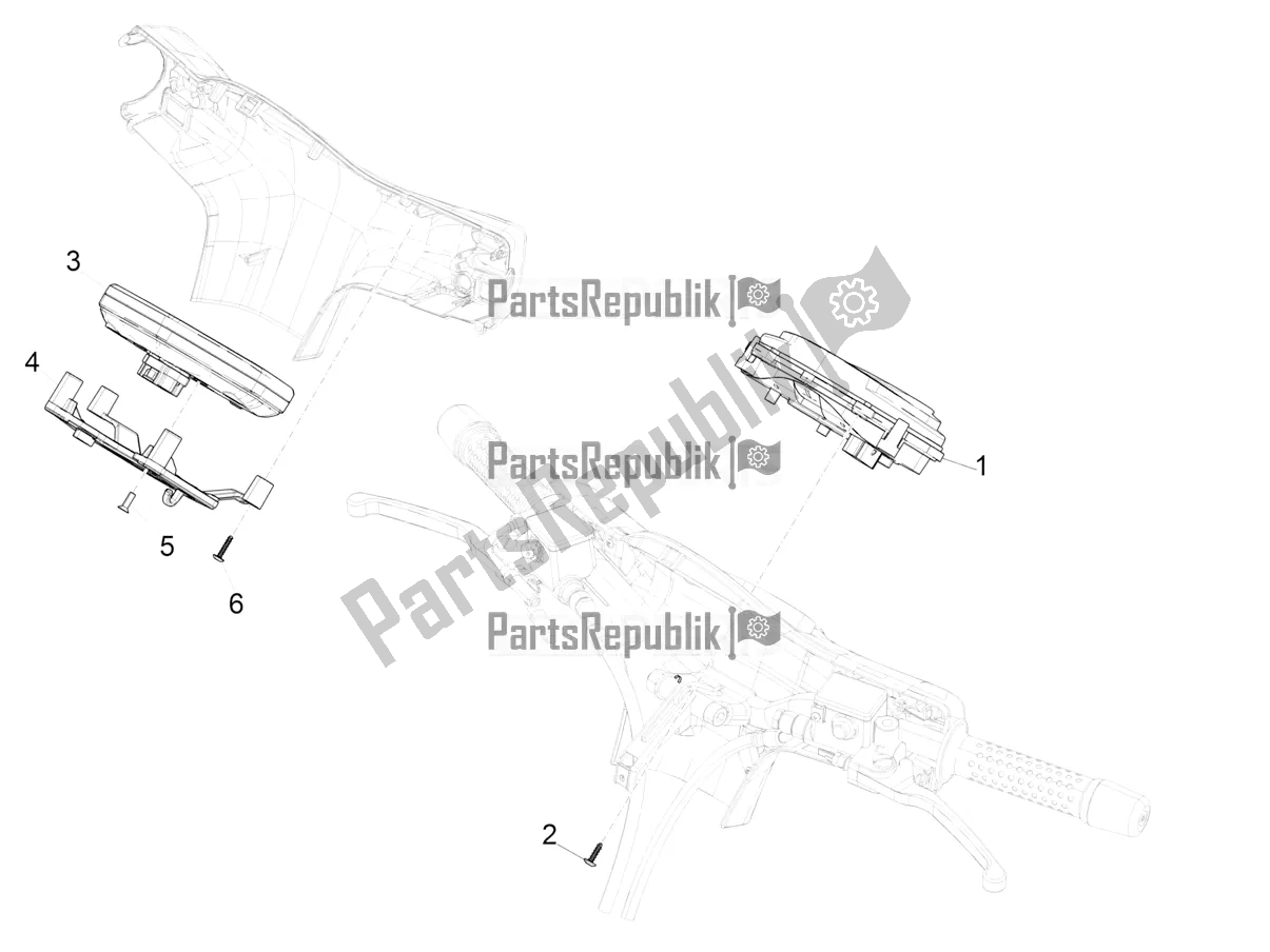 Toutes les pièces pour le Combinaison De Compteurs - Cruscotto du Vespa GTS 300 Super-Tech IE ABS Apac 2018