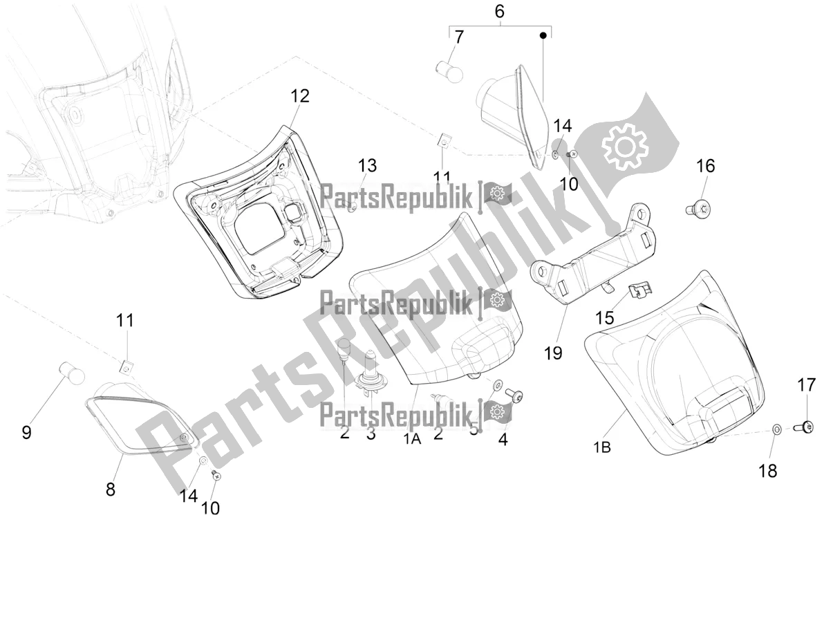 Toutes les pièces pour le Phares Arrière - Clignotants du Vespa GTS 300 Super-Tech IE ABS Apac 2018
