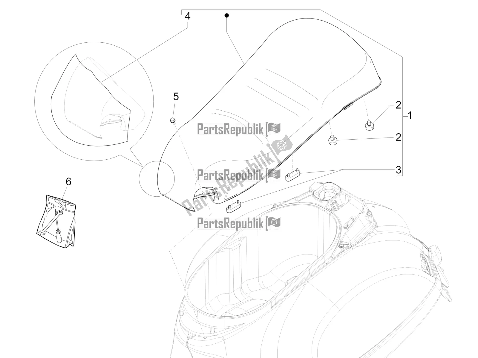 Toutes les pièces pour le Selle / Sièges du Vespa GTS 300 Super-Tech IE ABS Apac 2018