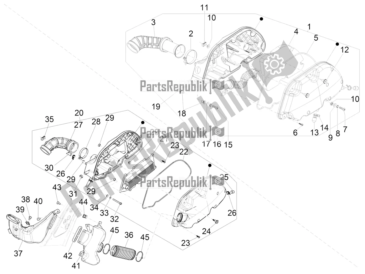 Toutes les pièces pour le Filtre à Air du Vespa GTS 300 Super-Tech IE ABS Apac 2019