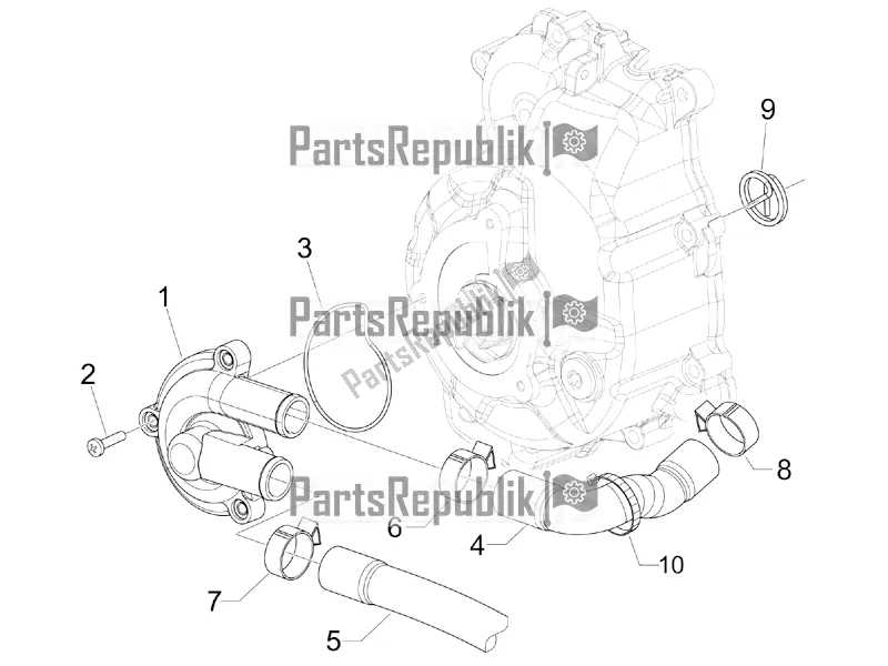 Todas as partes de Bomba De Refrigeração do Vespa GTS 300 Super-Tech IE ABS Apac 2019
