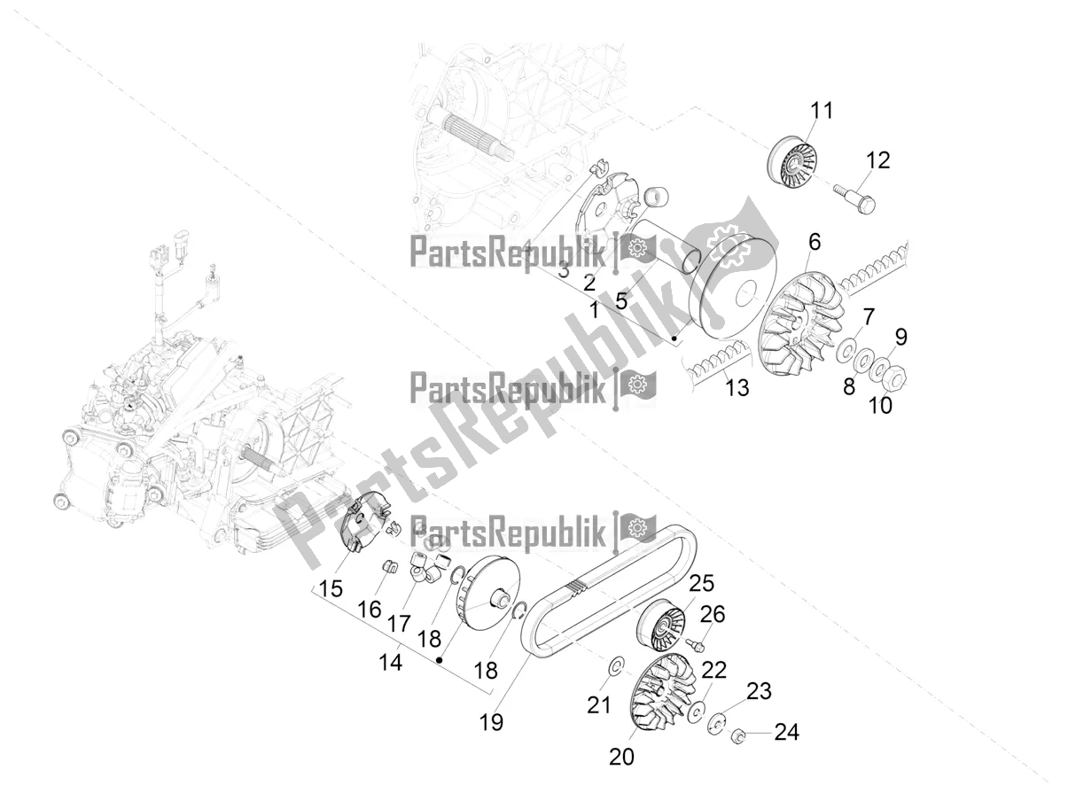 Toutes les pièces pour le Poulie Motrice du Vespa GTS 300 Super-Tech IE ABS Apac 2019