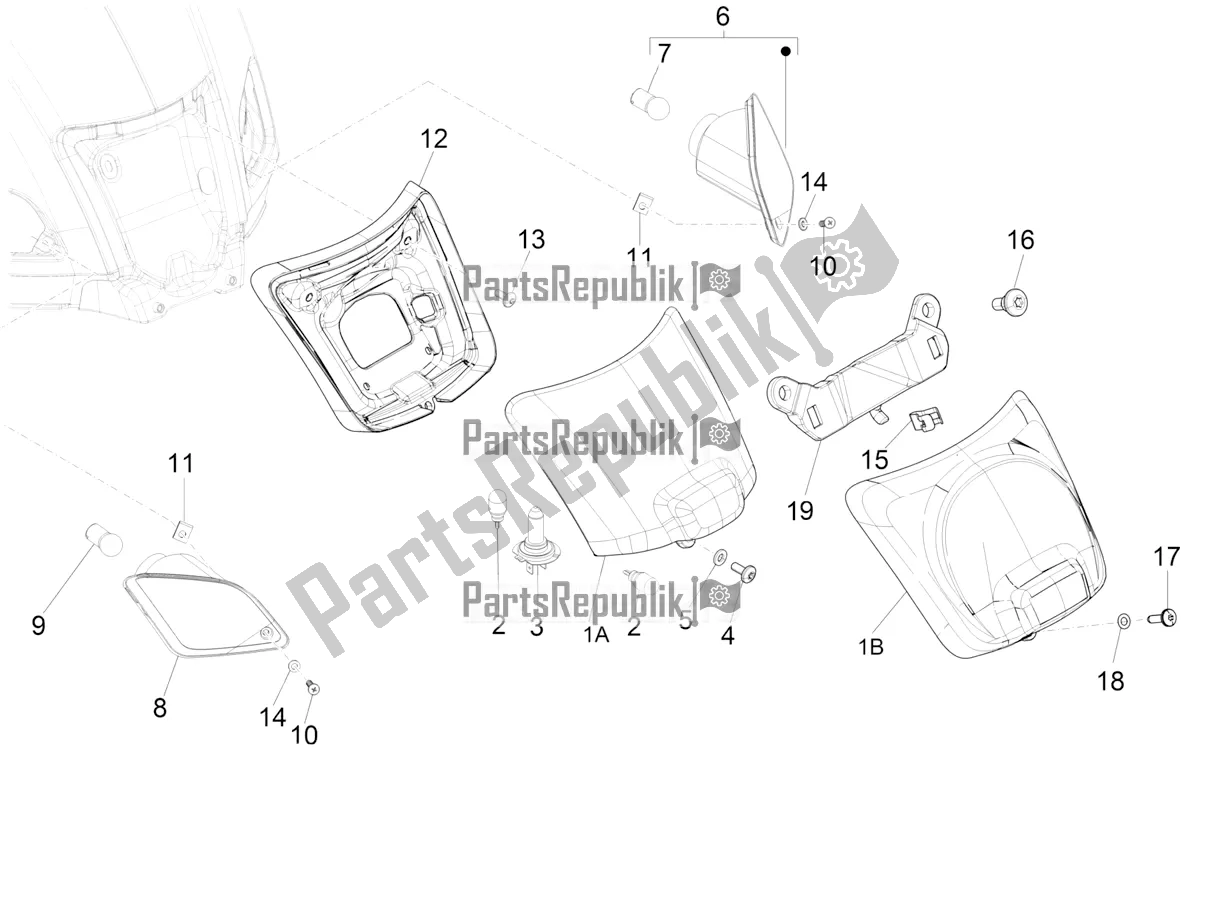 Toutes les pièces pour le Phares Arrière - Clignotants du Vespa GTS 300 Super-Tech IE ABS Apac 2020