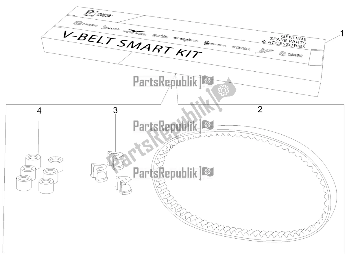 Alle onderdelen voor de Transmission Kit van de Vespa GTS 300 Super-Tech IE ABS Apac 2020