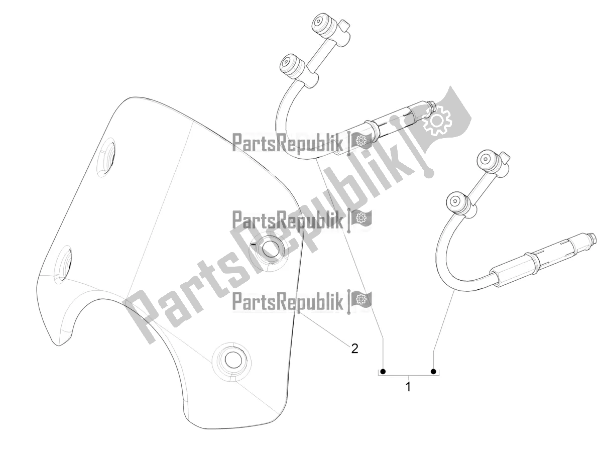 All parts for the Windshield - Glass of the Vespa GTS 300 Super-Tech IE ABS Apac 2020