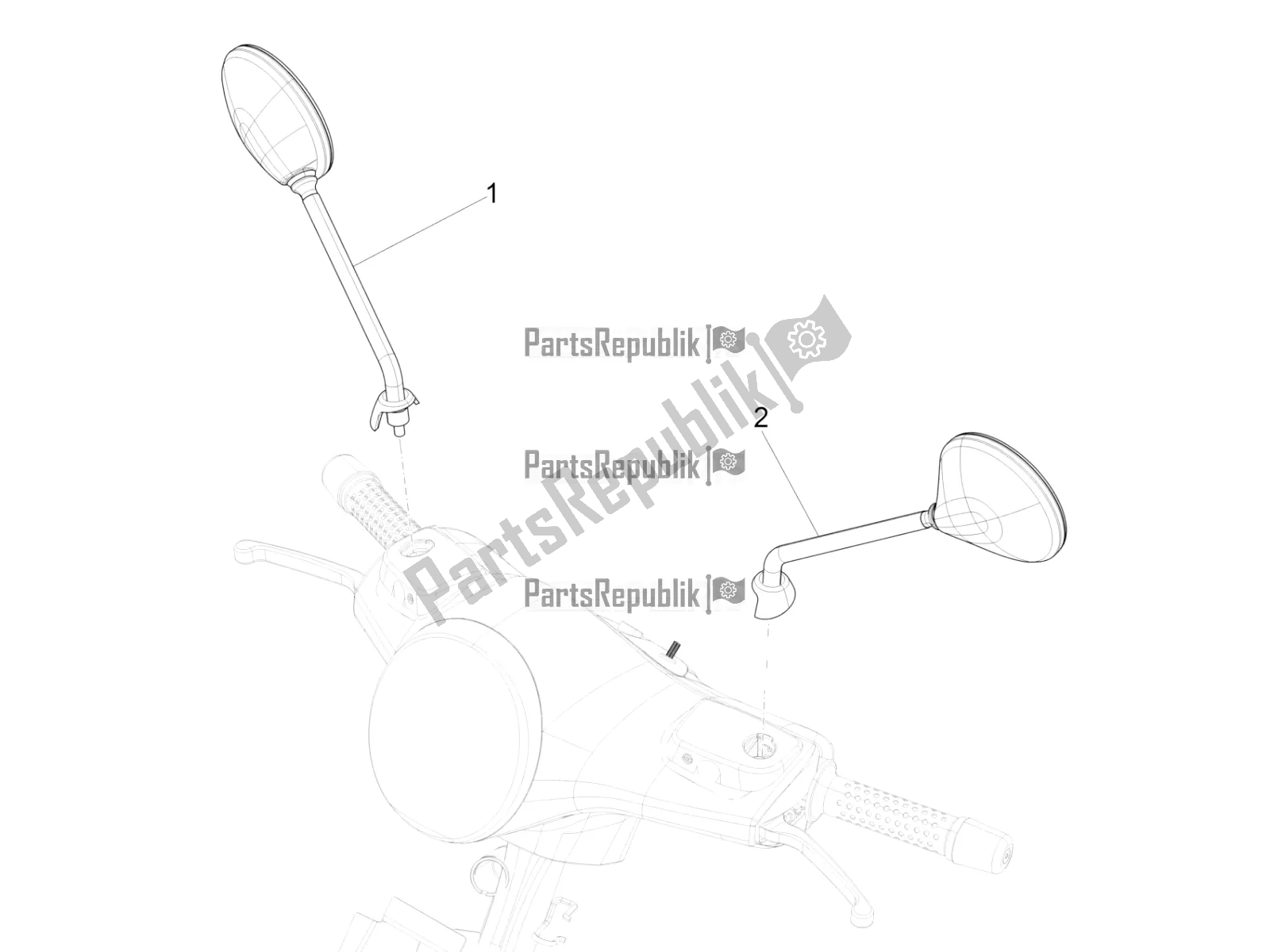 Todas las partes para Espejo / S De Conducción de Vespa GTS 300 Super-Tech IE ABS Apac 2021