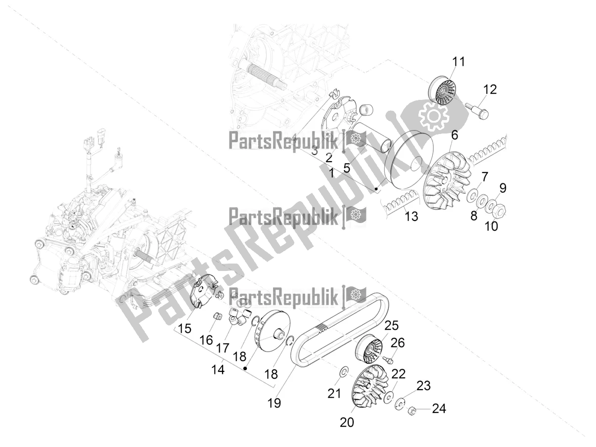 Tutte le parti per il Puleggia Motrice del Vespa GTS 300 Super-Tech IE ABS Apac 2021