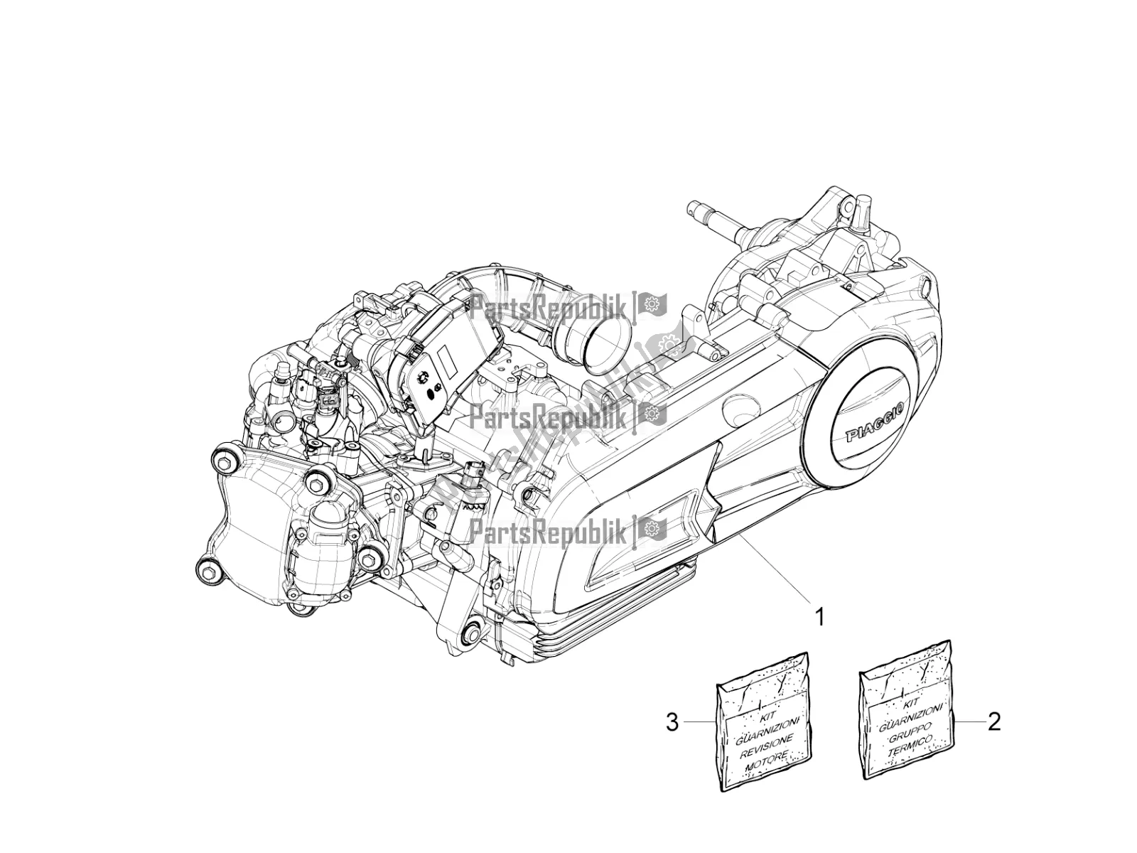 Todas las partes para Ensamblaje Del Motor de Vespa GTS 300 Super-Tech IE ABS Apac 2021