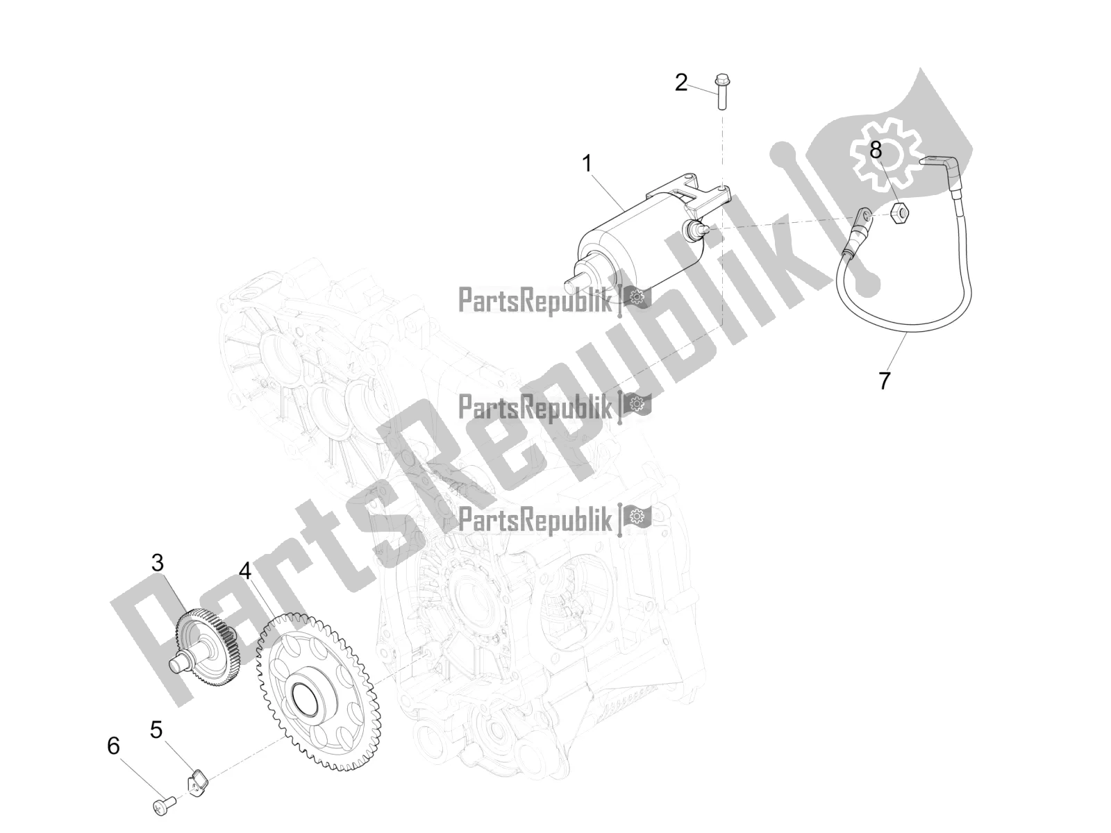 Todas las partes para Stater - Arranque Eléctrico de Vespa GTS 300 Super-Tech IE ABS Apac 2021