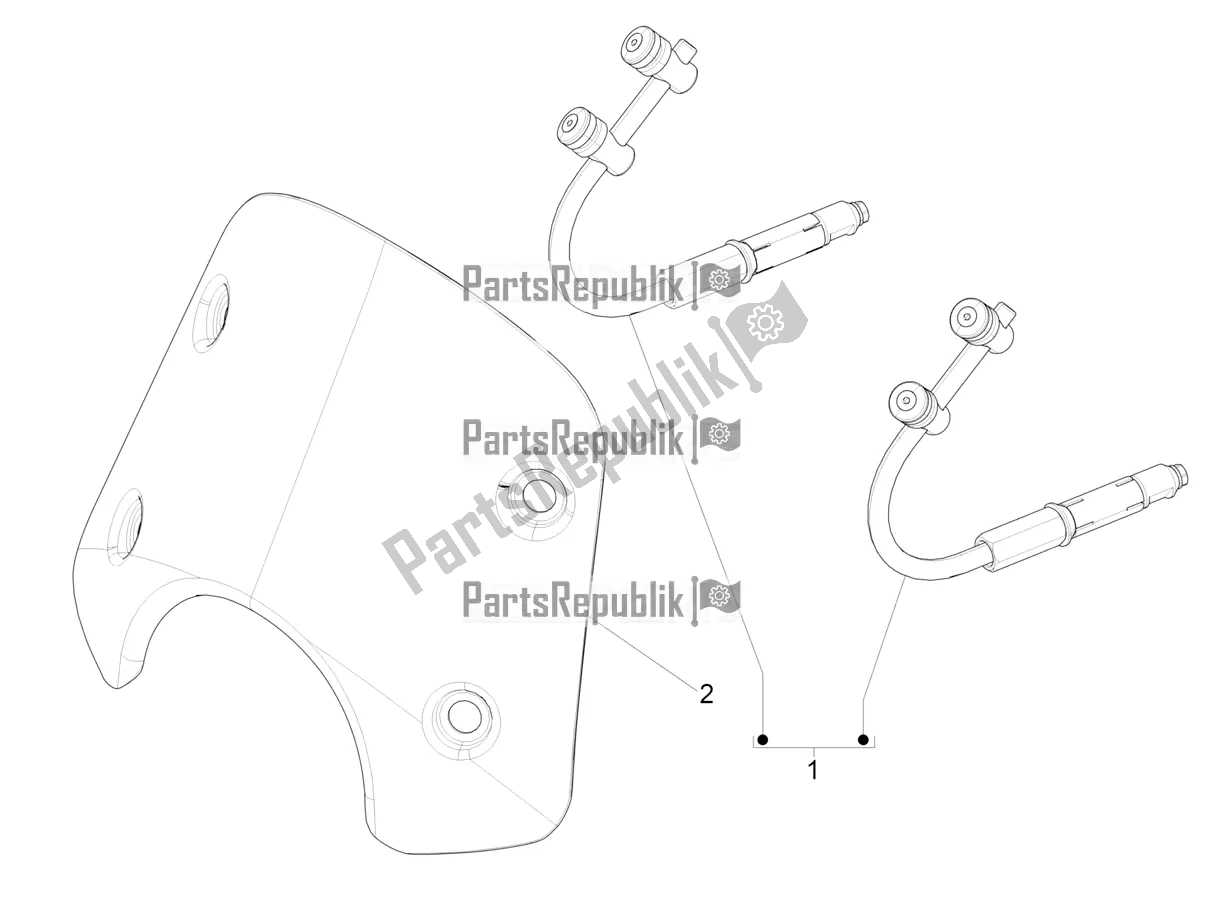 Todas las partes para Parabrisas - Vidrio de Vespa GTS 300 Super-Tech IE ABS Apac 2021