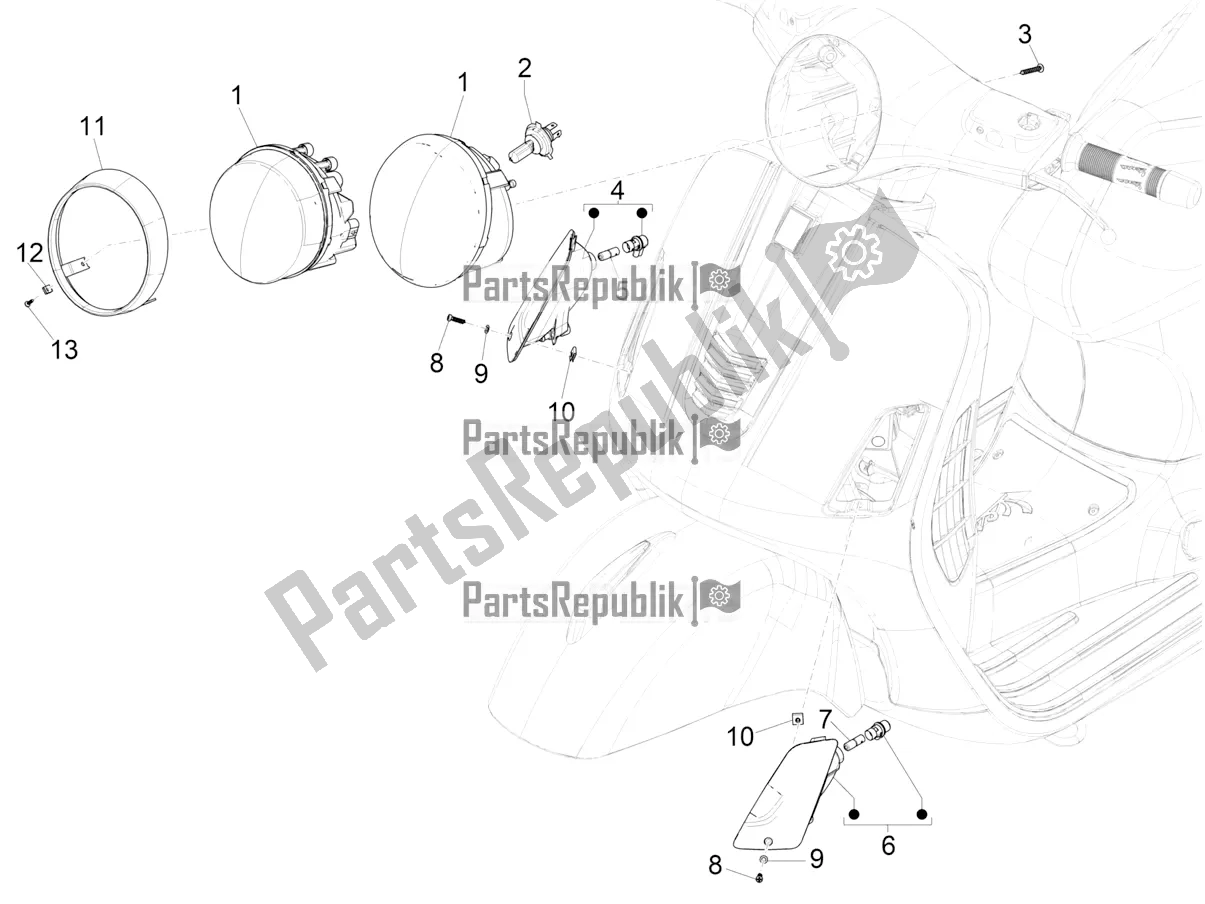 Toutes les pièces pour le Phares Avant - Clignotants du Vespa GTS 300 Super-Tech IE ABS Apac 2022