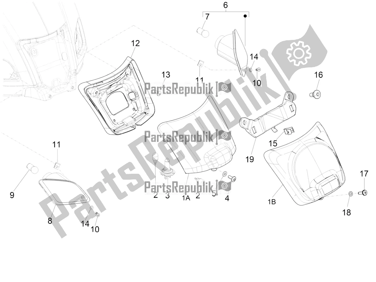 All parts for the Rear Headlamps - Turn Signal Lamps of the Vespa GTS 300 Super-Tech IE ABS Apac 2022