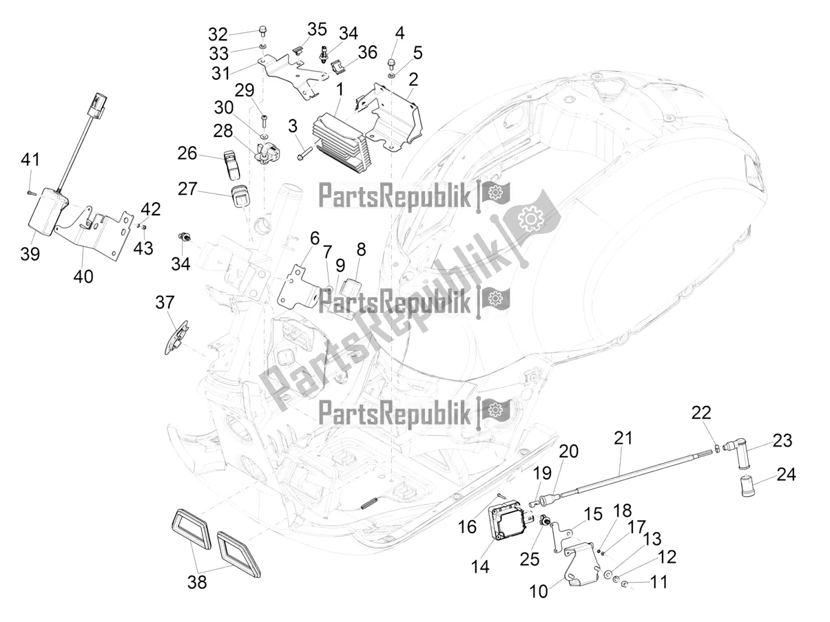 All parts for the Voltage Regulators - Electronic Control Units (ecu) - H. T. Coil of the Vespa GTS 300 Super-Tech IE ABS Apac 2022