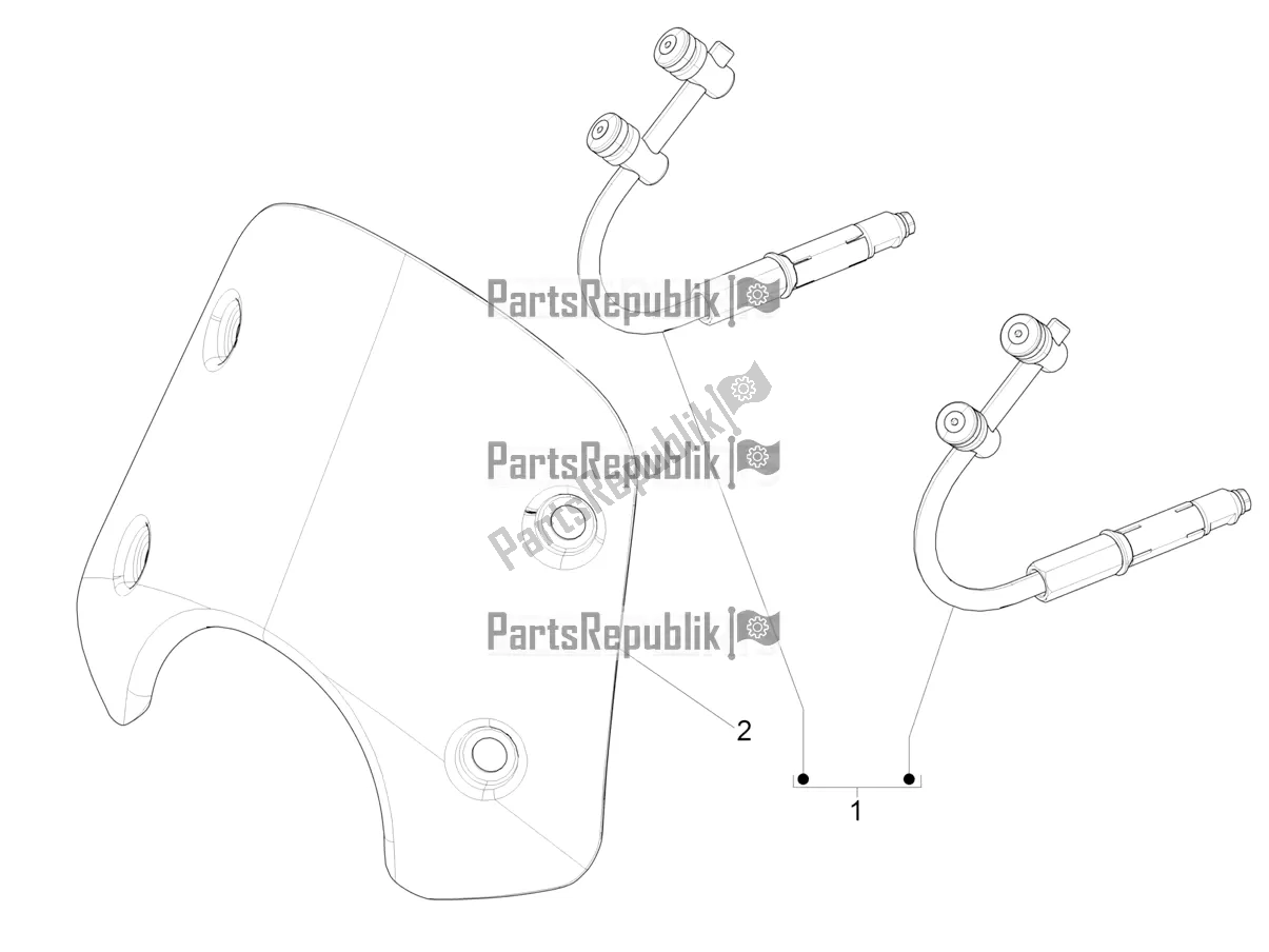 Todas las partes para Parabrisas - Vidrio de Vespa GTS 300 Super-Tech IE ABS Apac 2022