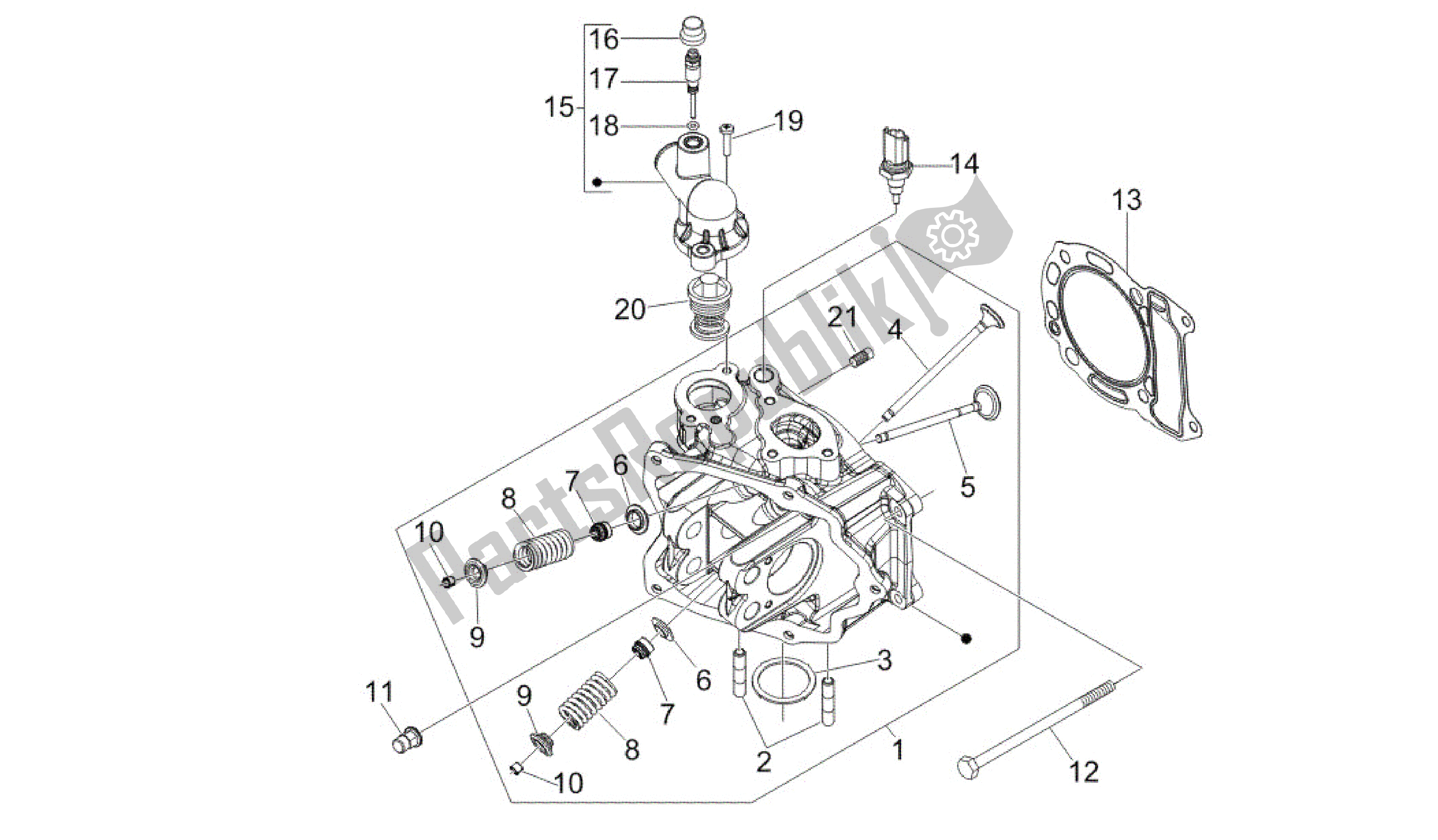 All parts for the Grupo Culata - Valvula of the Vespa GTV 250 2007