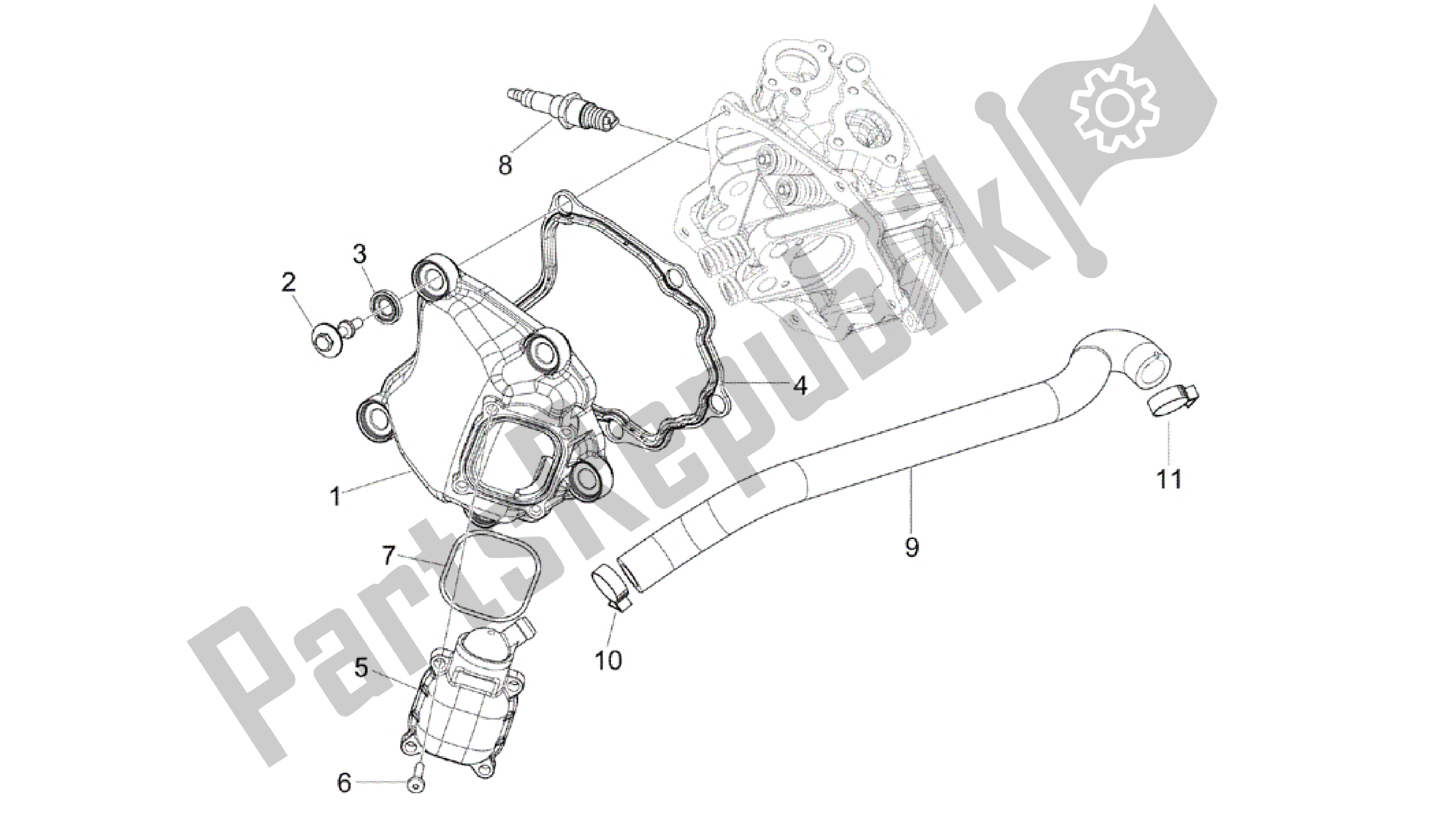 Todas as partes de Tapa Culata do Vespa GTV 250 2007