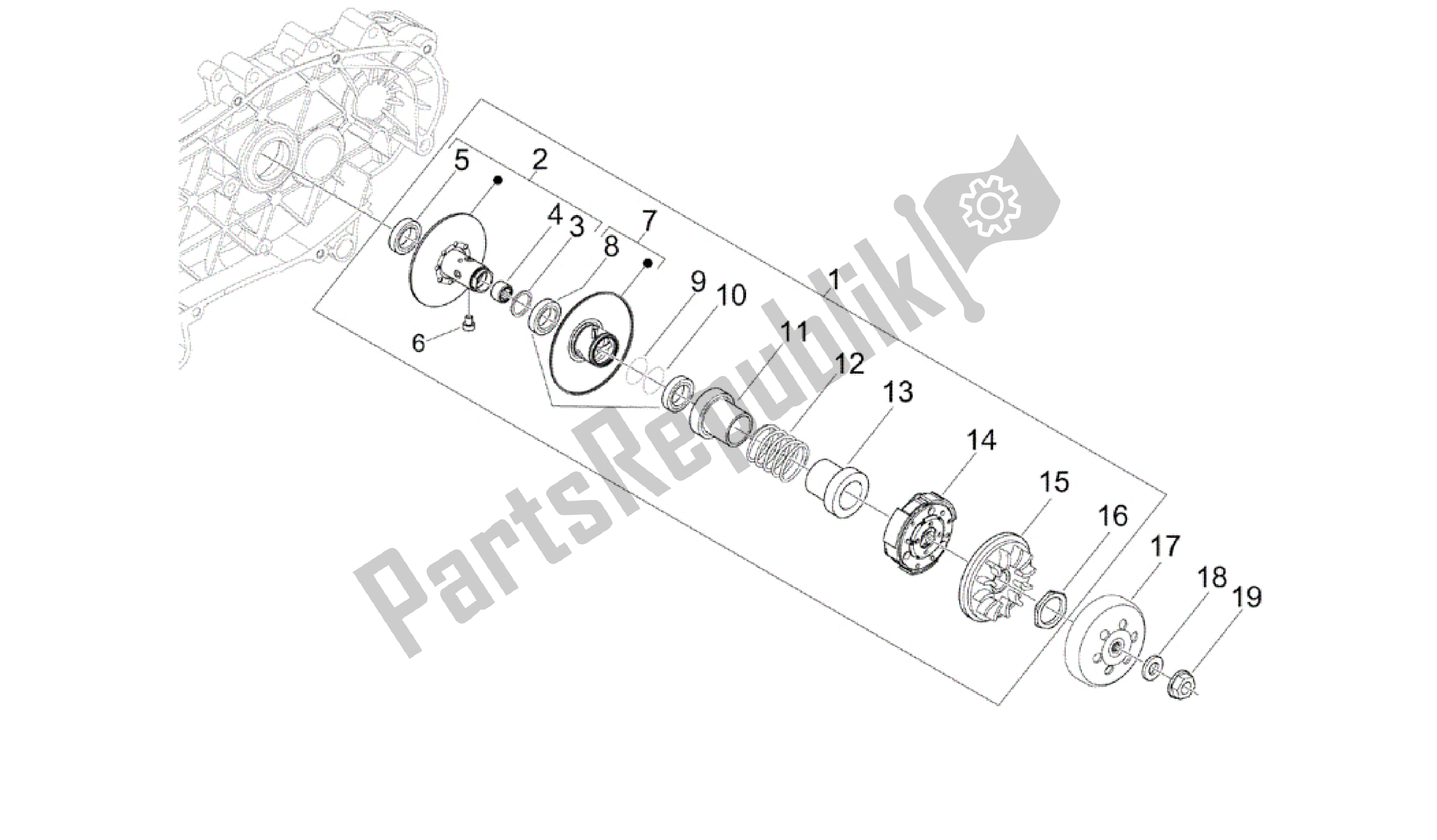 Toutes les pièces pour le Polea Conducida du Vespa GTV 250 2007