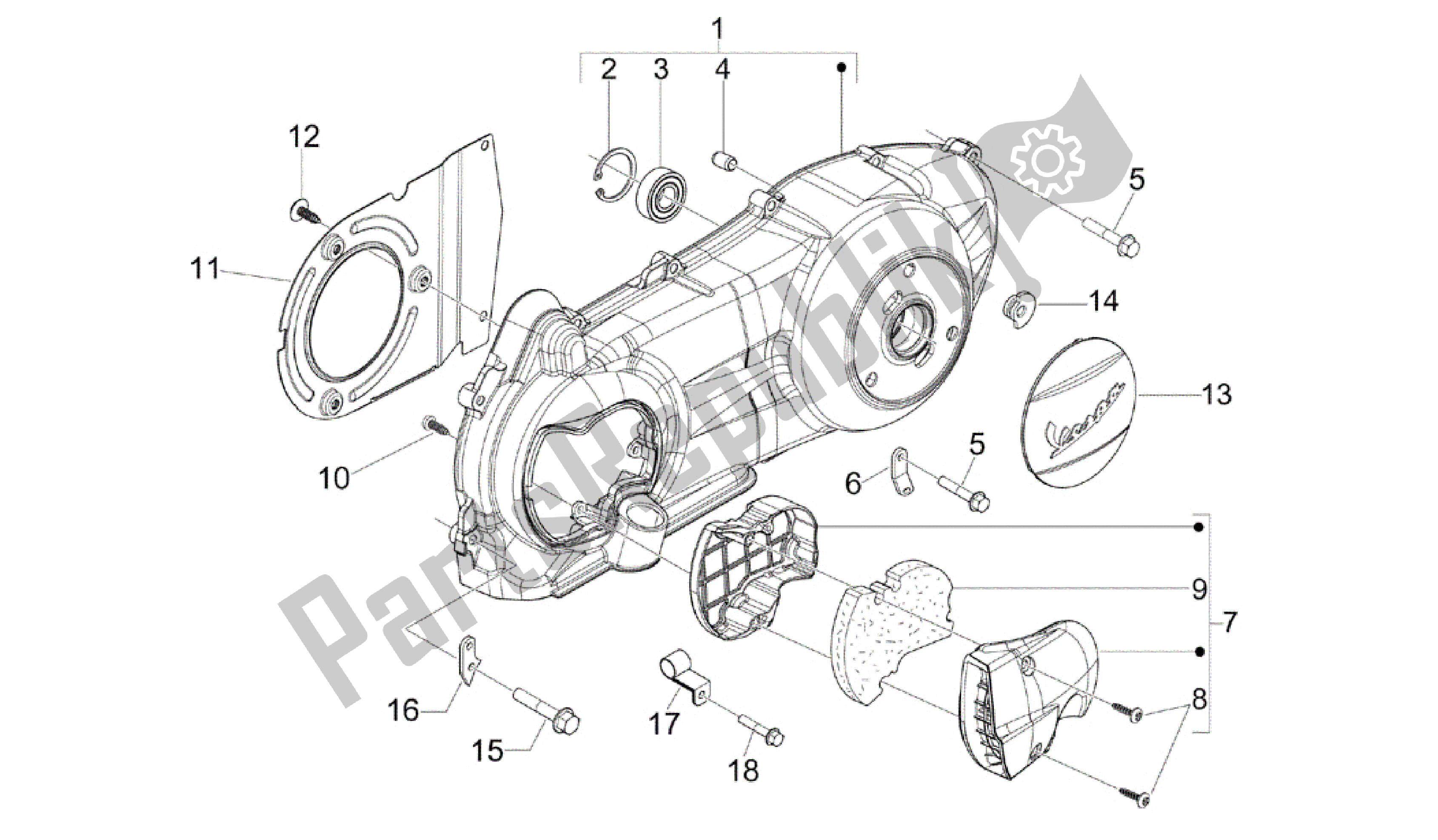 Toutes les pièces pour le Tapa Cárter - Refrigeracion Cárter du Vespa GTV 250 2007