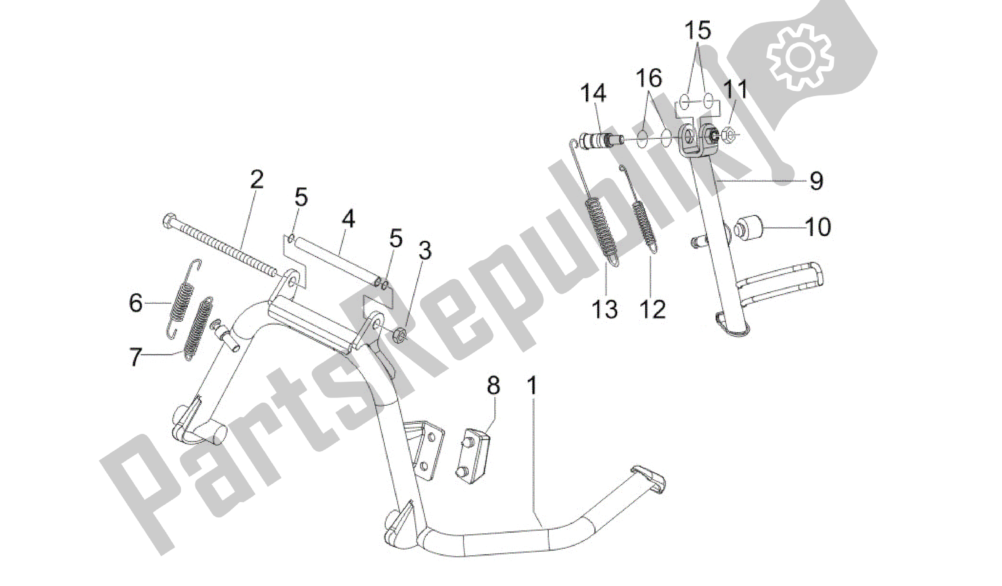 Tutte le parti per il Caballete / S del Vespa GTV 250 2007