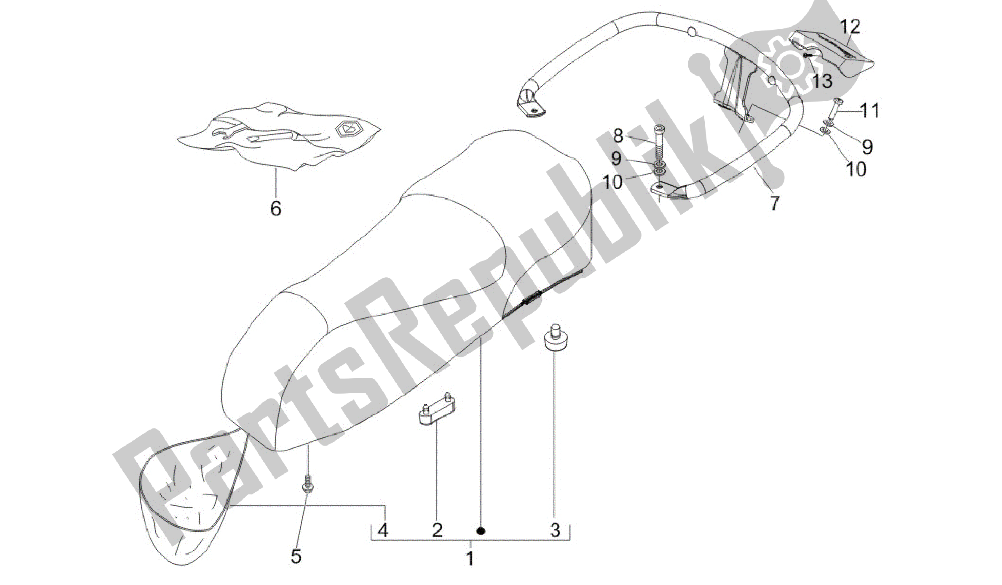 Wszystkie części do Sillín / Asientos - Bolsa Herramienta Vespa GTV 250 2007