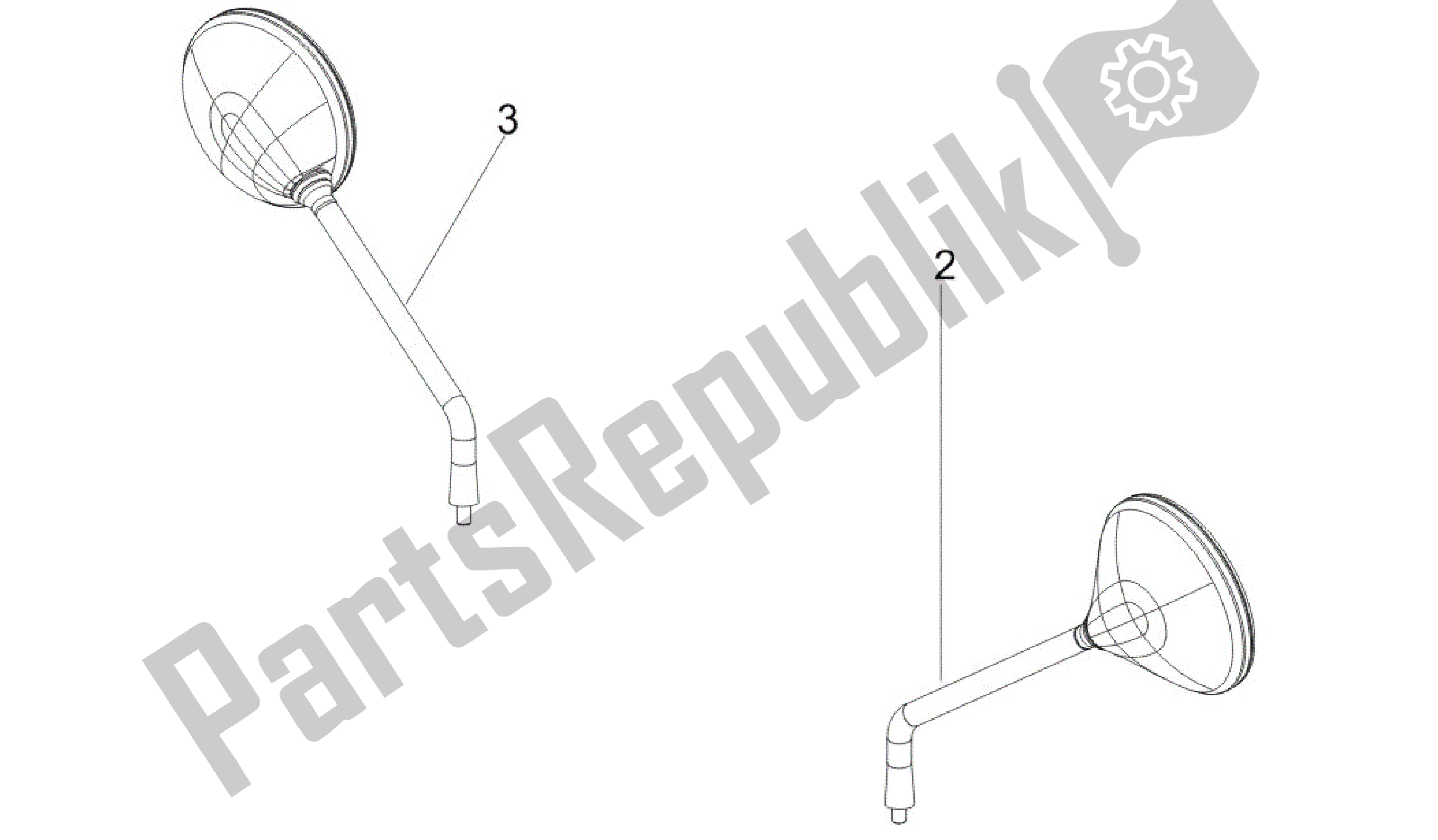 Toutes les pièces pour le Retrovisor / Es du Vespa GTV 250 2007