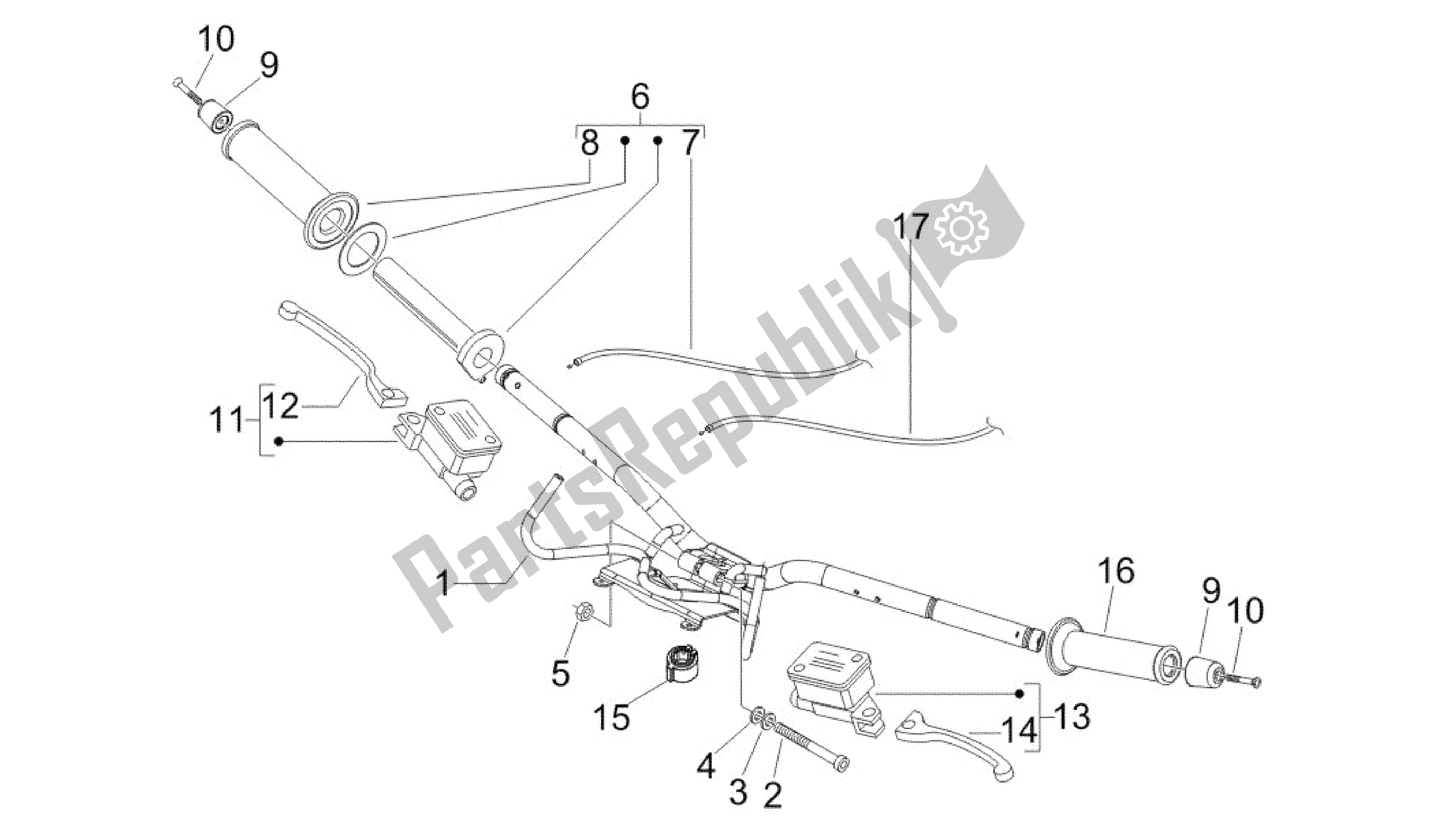 Toutes les pièces pour le Manillar - Bomba Freno du Vespa GTV 250 2007