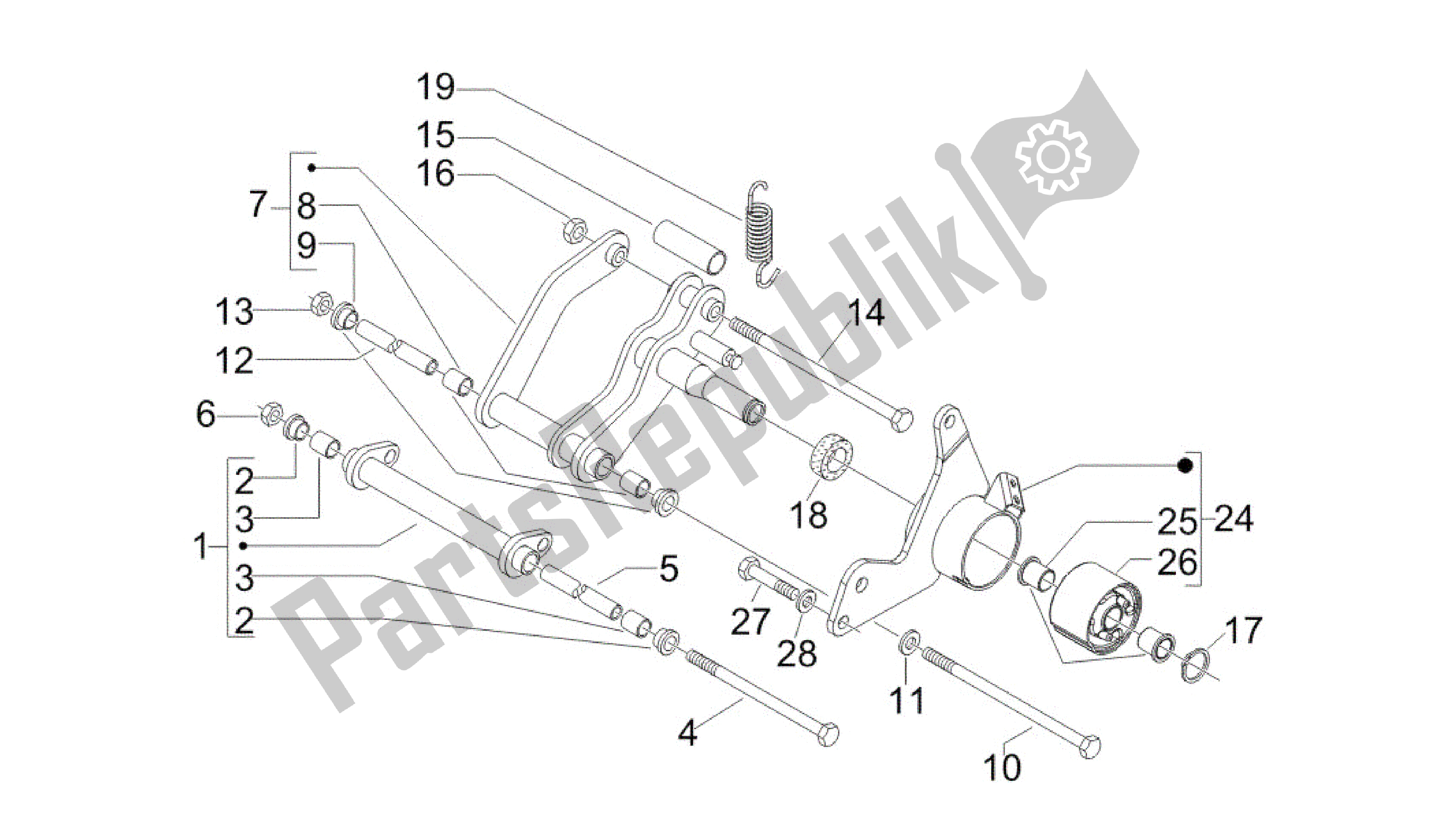 Wszystkie części do Brazo Oscilante Vespa GTV 250 2007